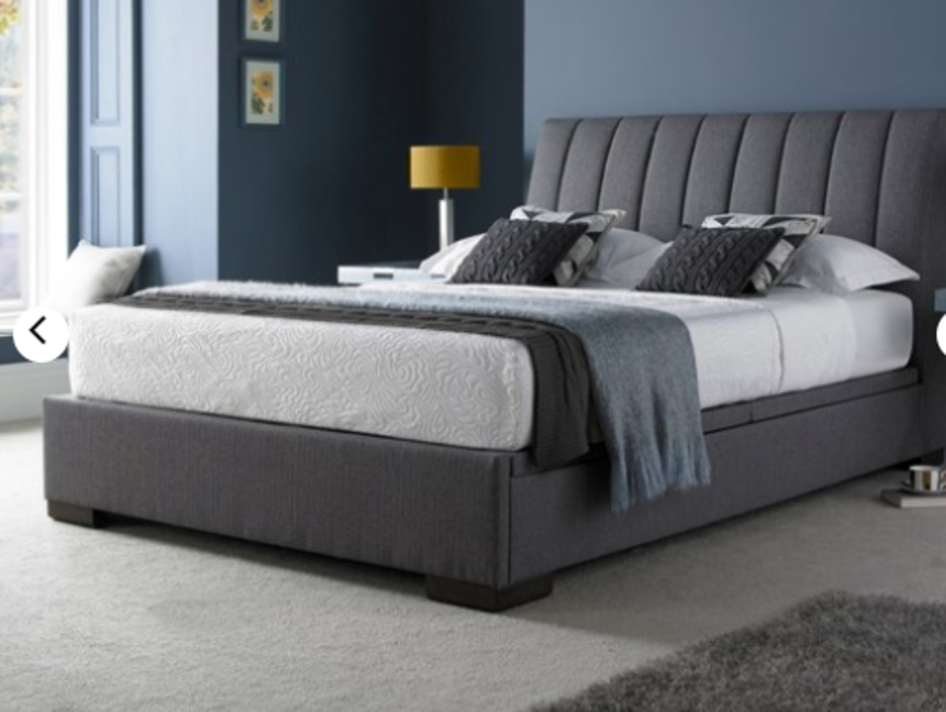 | 1X | LANA 4FT6 OTTOMAN BED FRAME GREY | UNCHECKED & BOXED | 2 BOXES | RRP £699 |