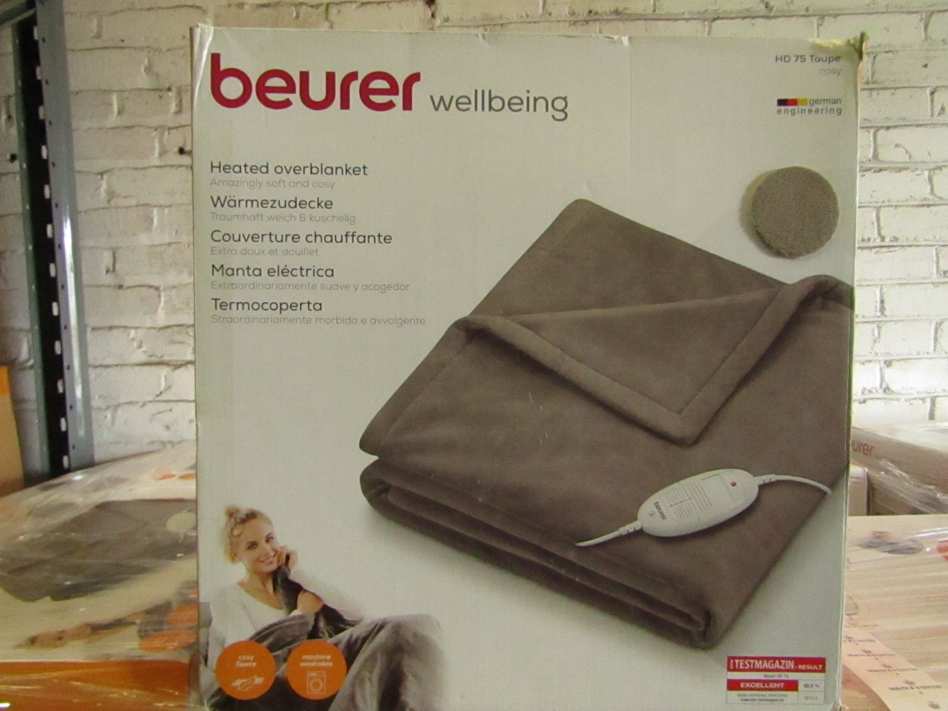 5X Beurer - Heated Overblanket Soft & Cosy - Colour Taupe HD75 - Looks In Good Condition & Boxed.