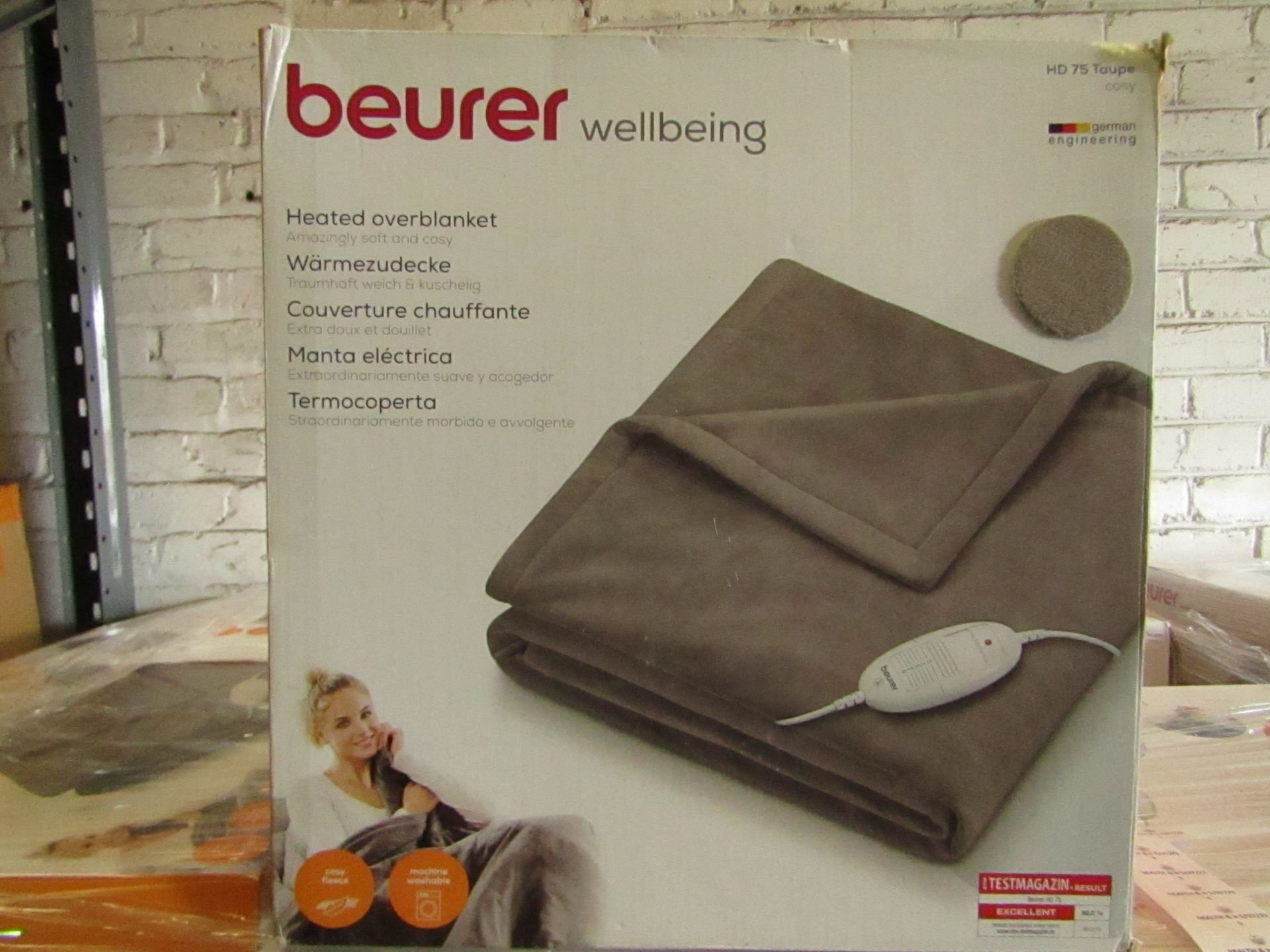 5X Beurer - Heated Overblanket Soft & Cosy - Colour Taupe HD75 - Looks In Good Condition & Boxed.