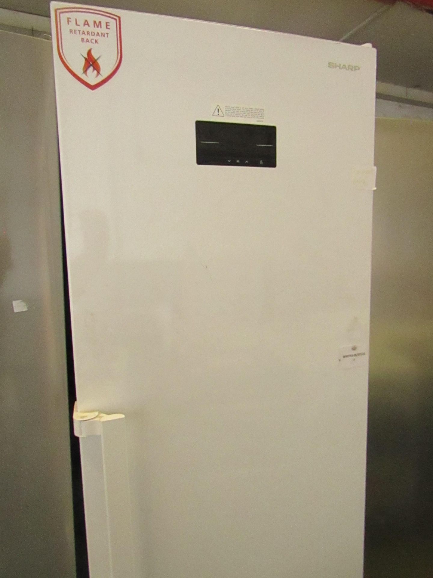 Sharp - Tall White Freestanding fridge - Unable To Test Due To Damaged Plug.