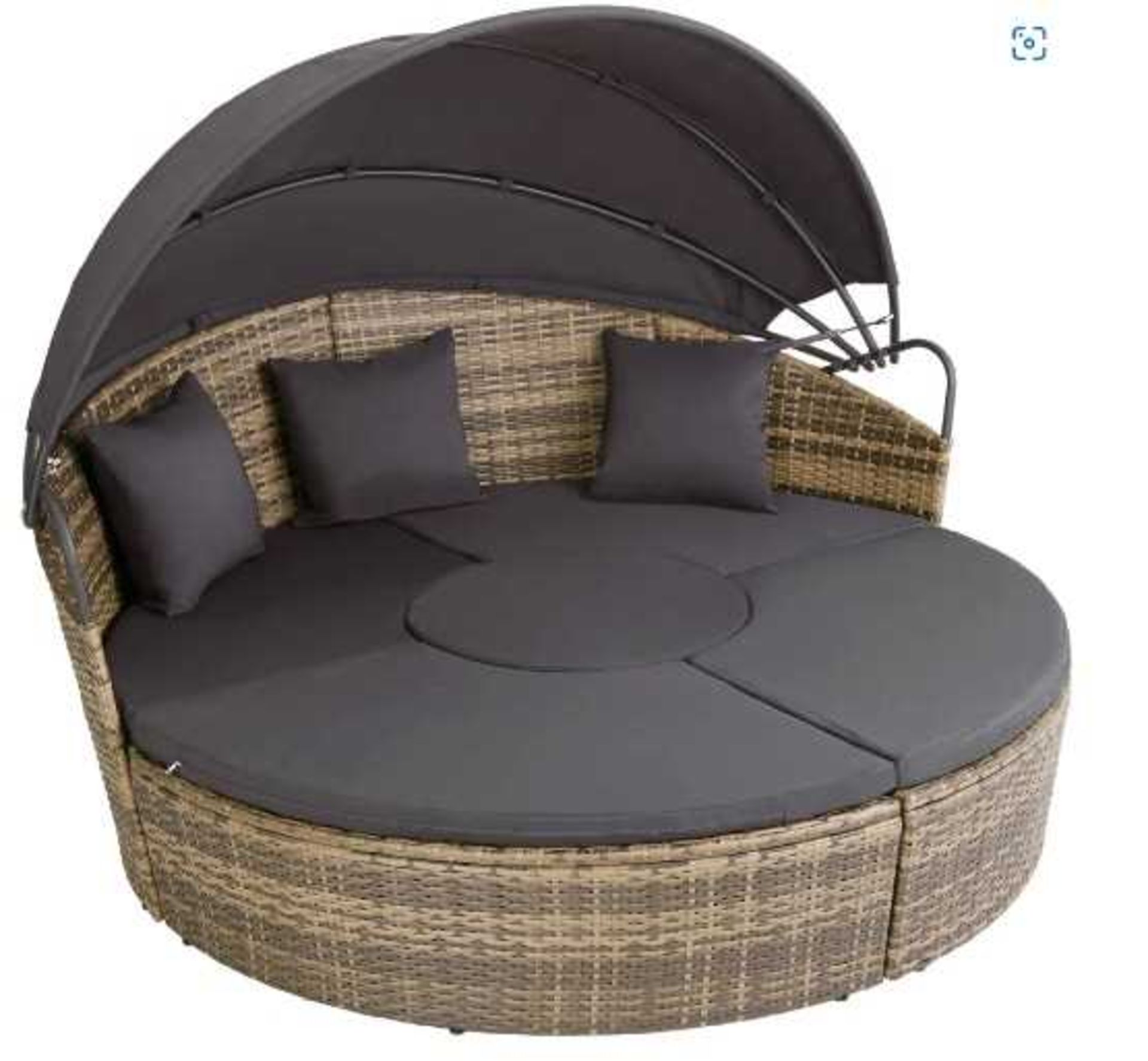 VAT Tectake - Santorini Rattan Sun Lounger Island Nature - Unchecked & Boxed. RRP œ573.99