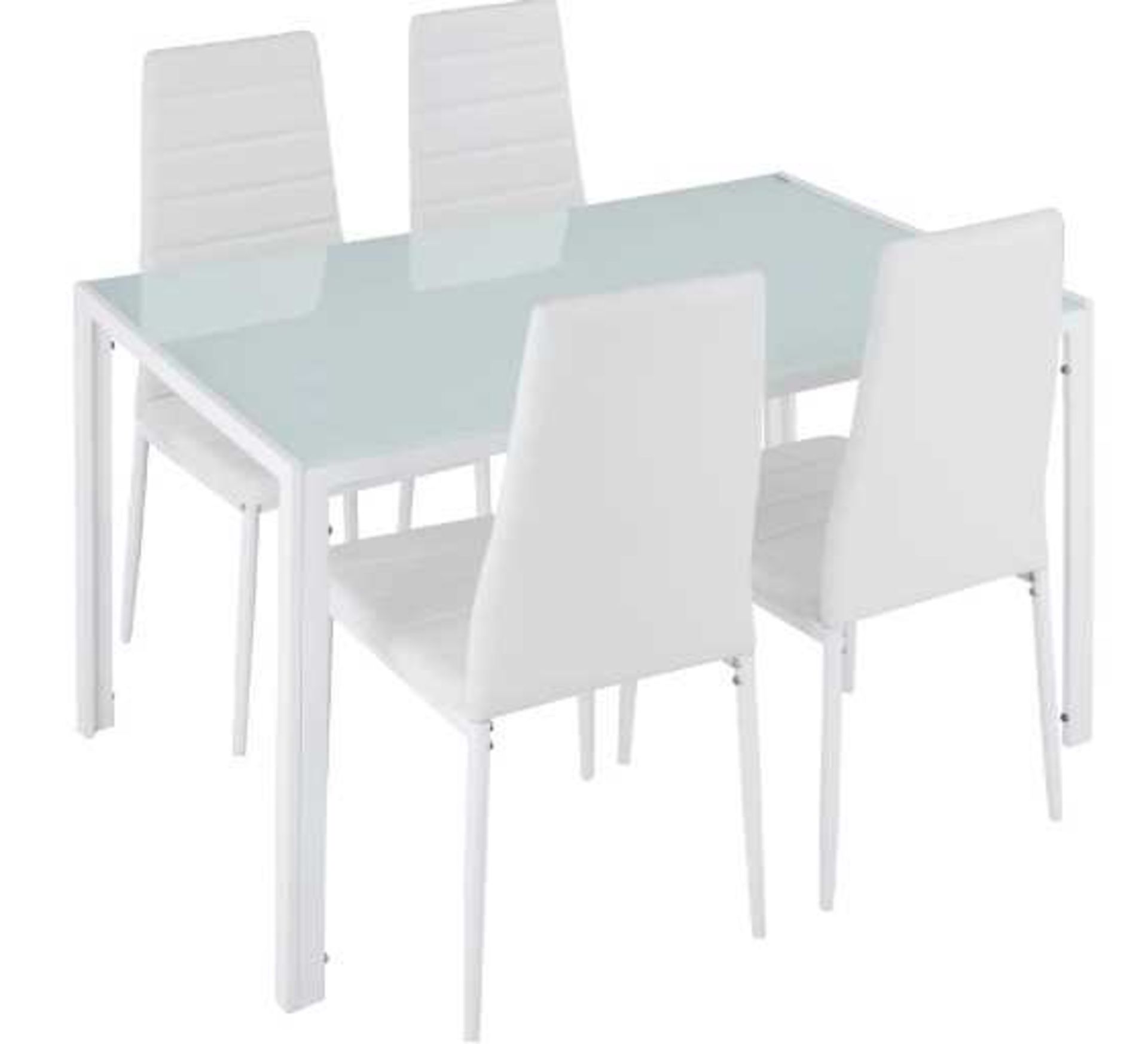 VAT Tectake - Dining Table and Chair Set Berlin 4+1 White - Unchecked & Boxed. RRP œ191.99