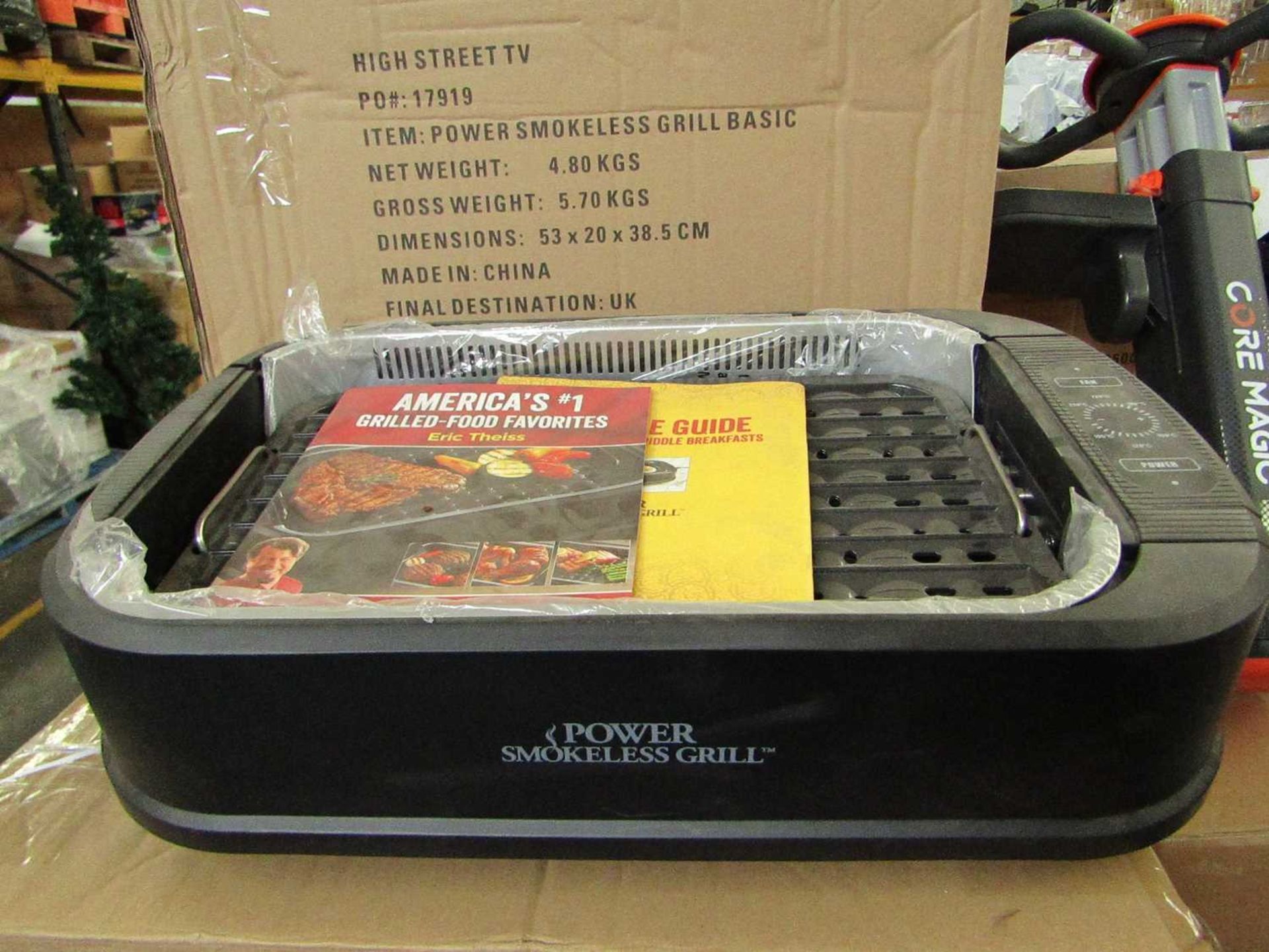 VAT | 1X | POWER SMOKELESS GRILL INDOOR OUTDOOR ELECTRIC BBQ | ITEM HAS BEEN PROFESSIONALLY