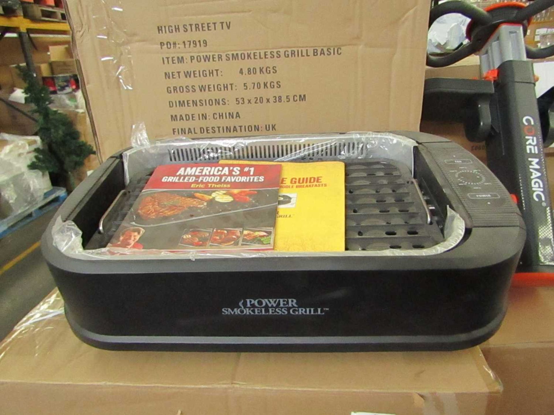 VAT | 1X | POWER SMOKELESS GRILL INDOOR OUTDOOR ELECTRIC BBQ | ITEM HAS BEEN PROFESSIONALLY