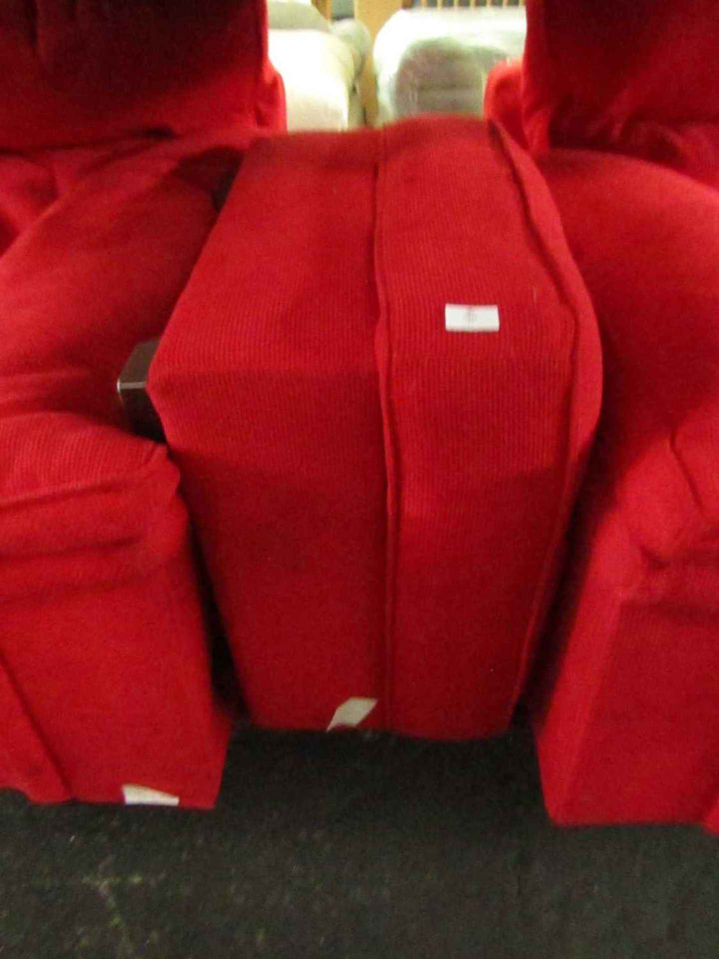 Red Fabric footstool, Used