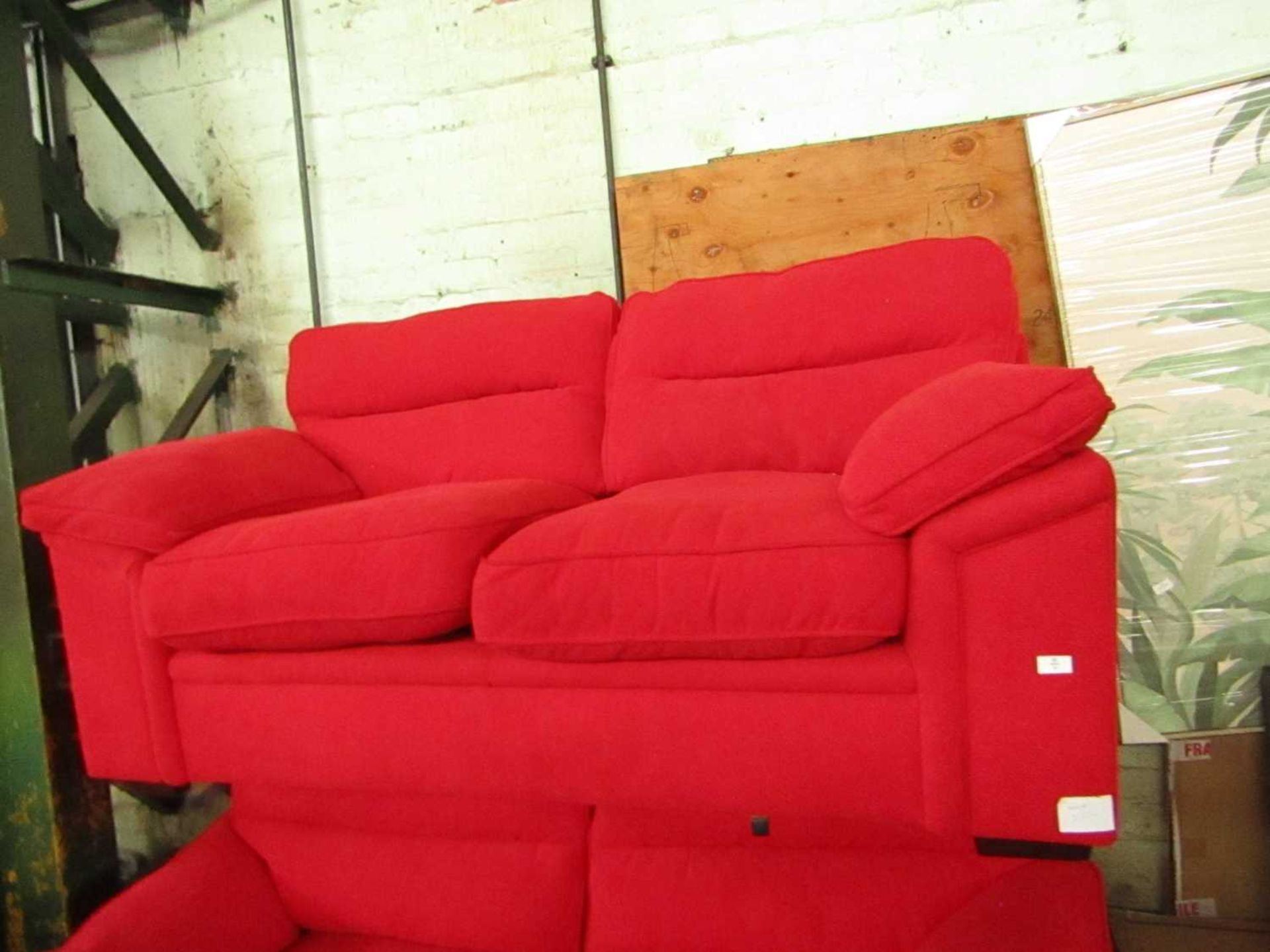 red 2 seater Fabric sofa, Used