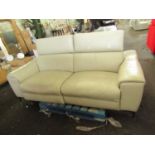 VAT Dark Cream Leather Electric Power Recliner With Power Headrests - Tested Working However Needs a