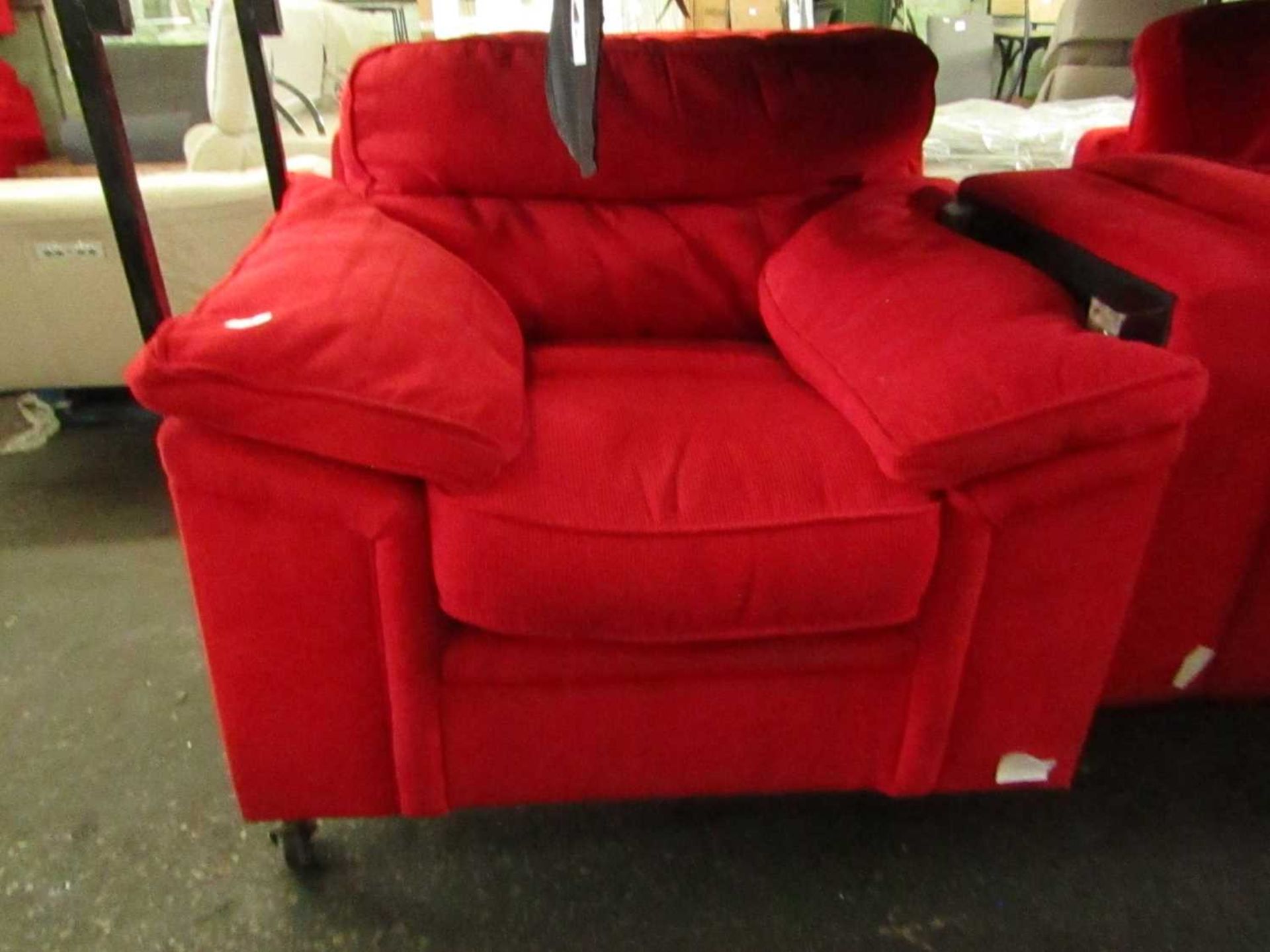 Red Fabric Armchair, Used