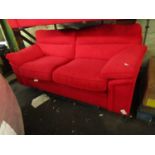 red 3 seater Fabric sofa, Used