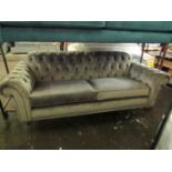VAT Costco 3 seater Chesterfirld style Velvet sofa, in good condtion