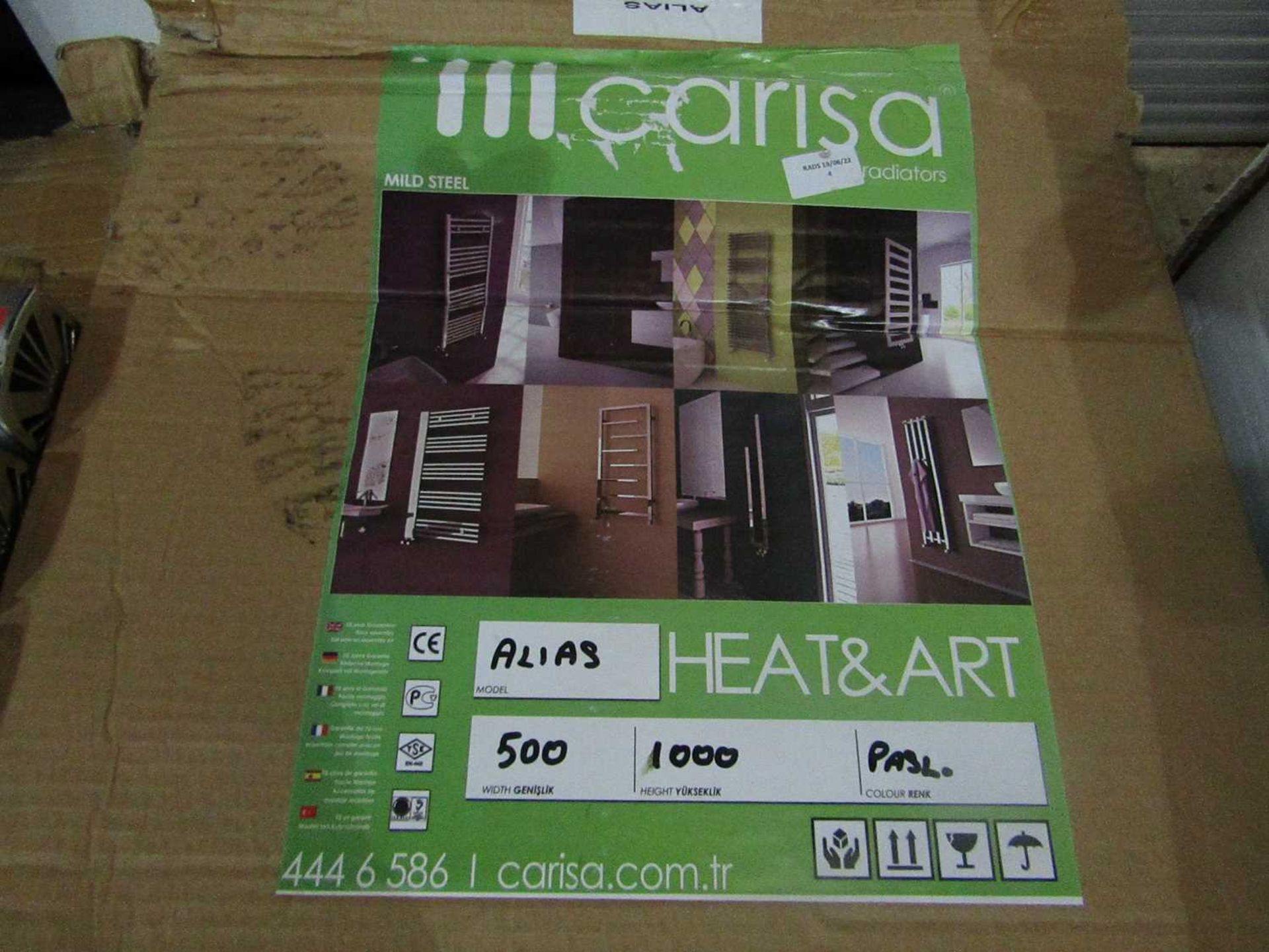 Carisa - Alias Towel Radiator - 500x1000mm - Looks In Good Condition, Unchecked For Fixing Kit &