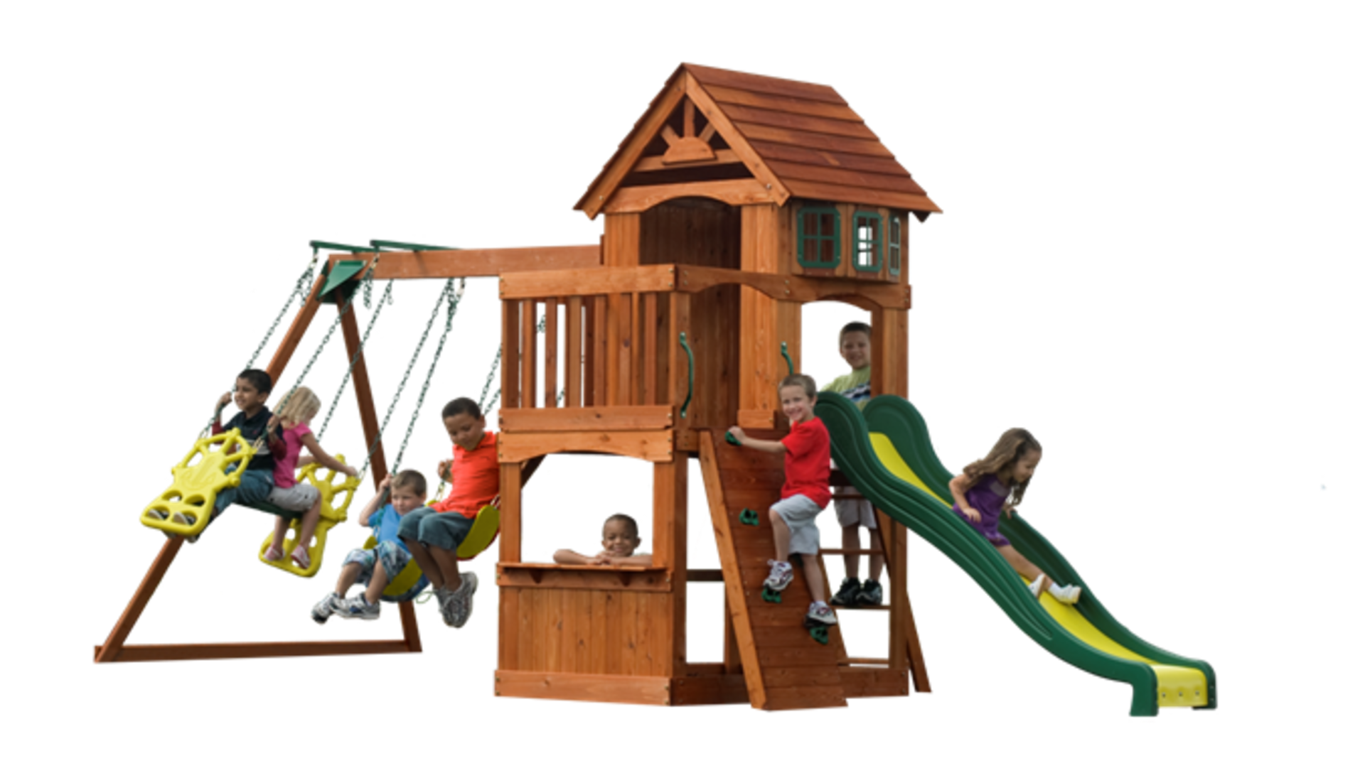 Back Yard discovery Atlantis Garden Swing & Slide Set - Item looks to have been built previously,