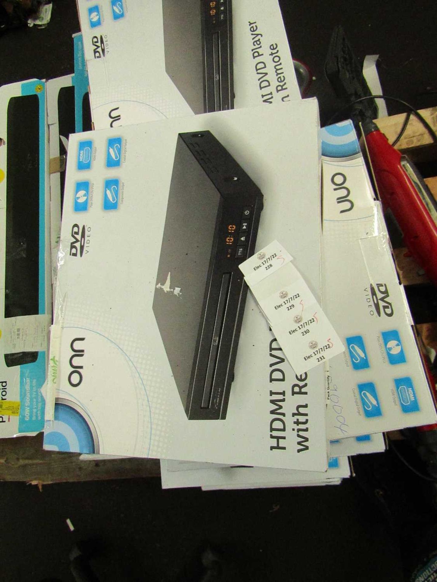 VAT | 5X | ONN DVD PLAYERS BOXED AND UNCHECKED RETURN | LOAD REF ASF-DIR-031 | RRP ?- |please note