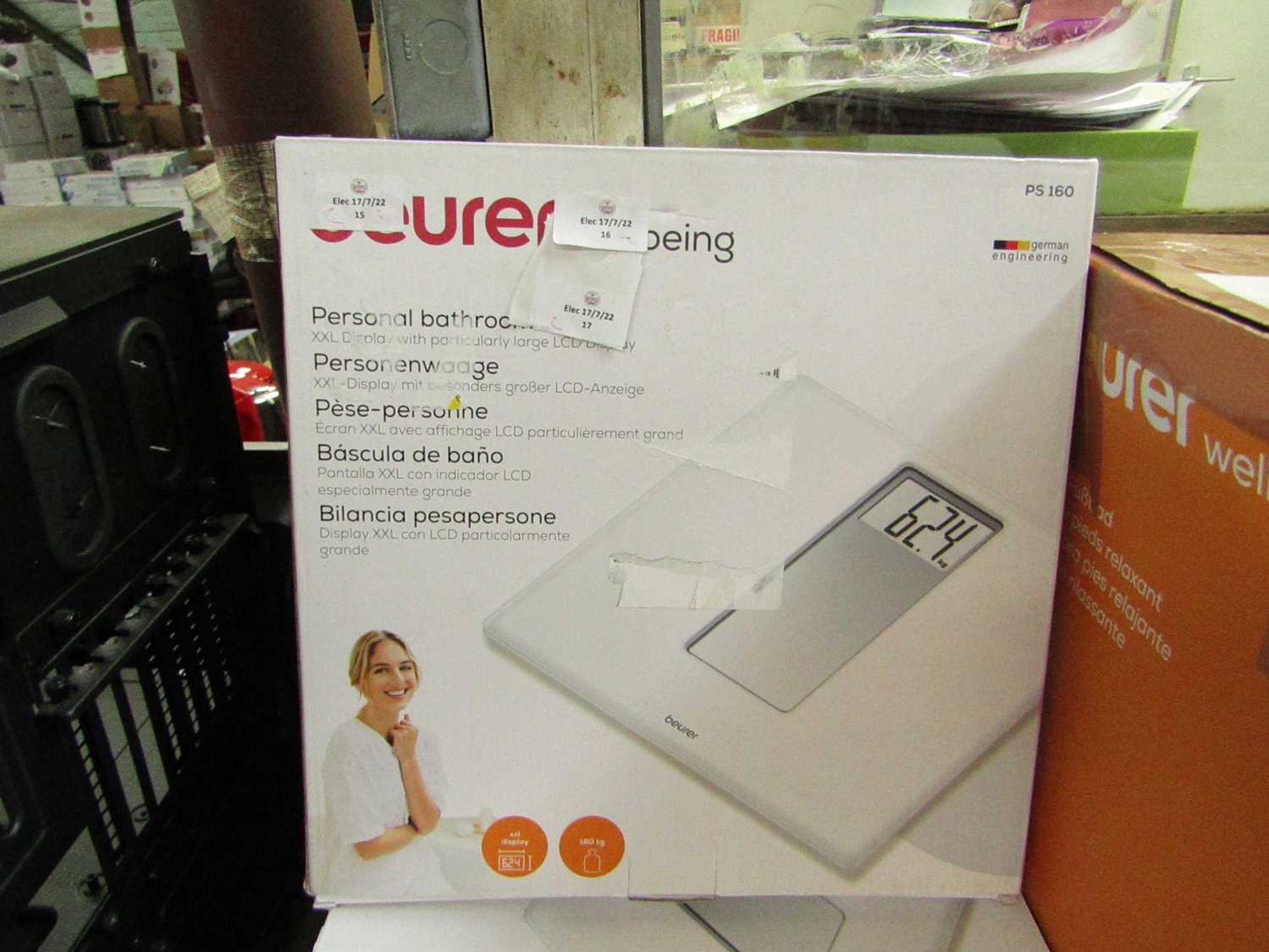 2x Beurer Wellbeing Personal Bathroom Scales PS160 - This item is graded B - RRP £25 - Lot RRP £50