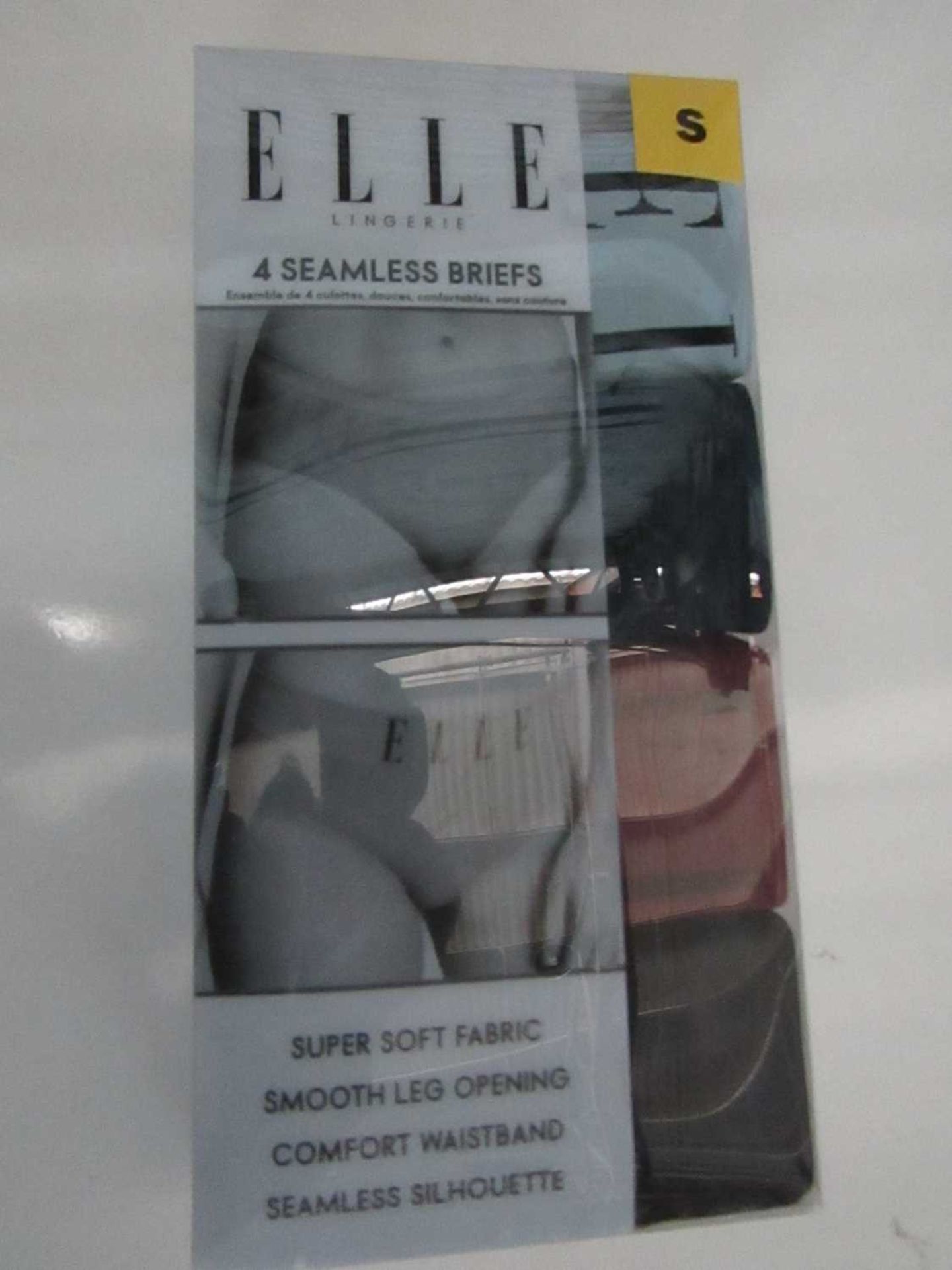 VAT PK of 4 Elle Seamless Briefs Size S Various Colours New & Packaged