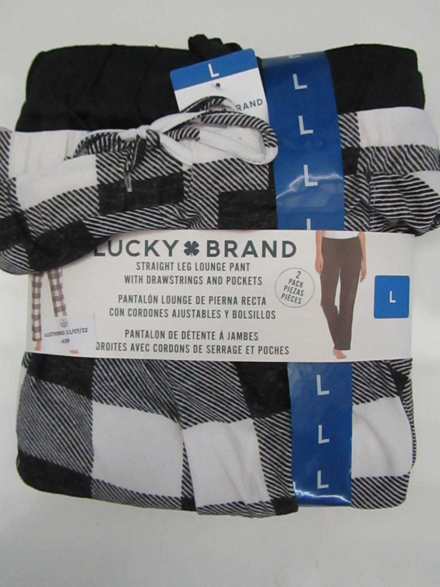 VAT Lucky Brand Straight Leg Lounge Set With Pockets Size L New & Packaged