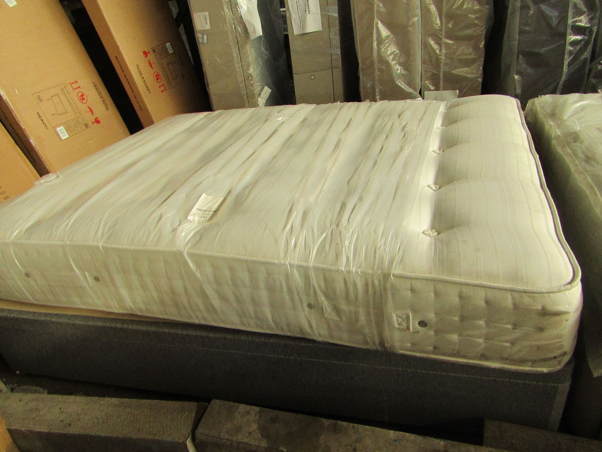 King Size Shire Ellesmere 3000 Pocket Sprung Natural Fillings Divan Bed Set, RRP Circa ?1200,