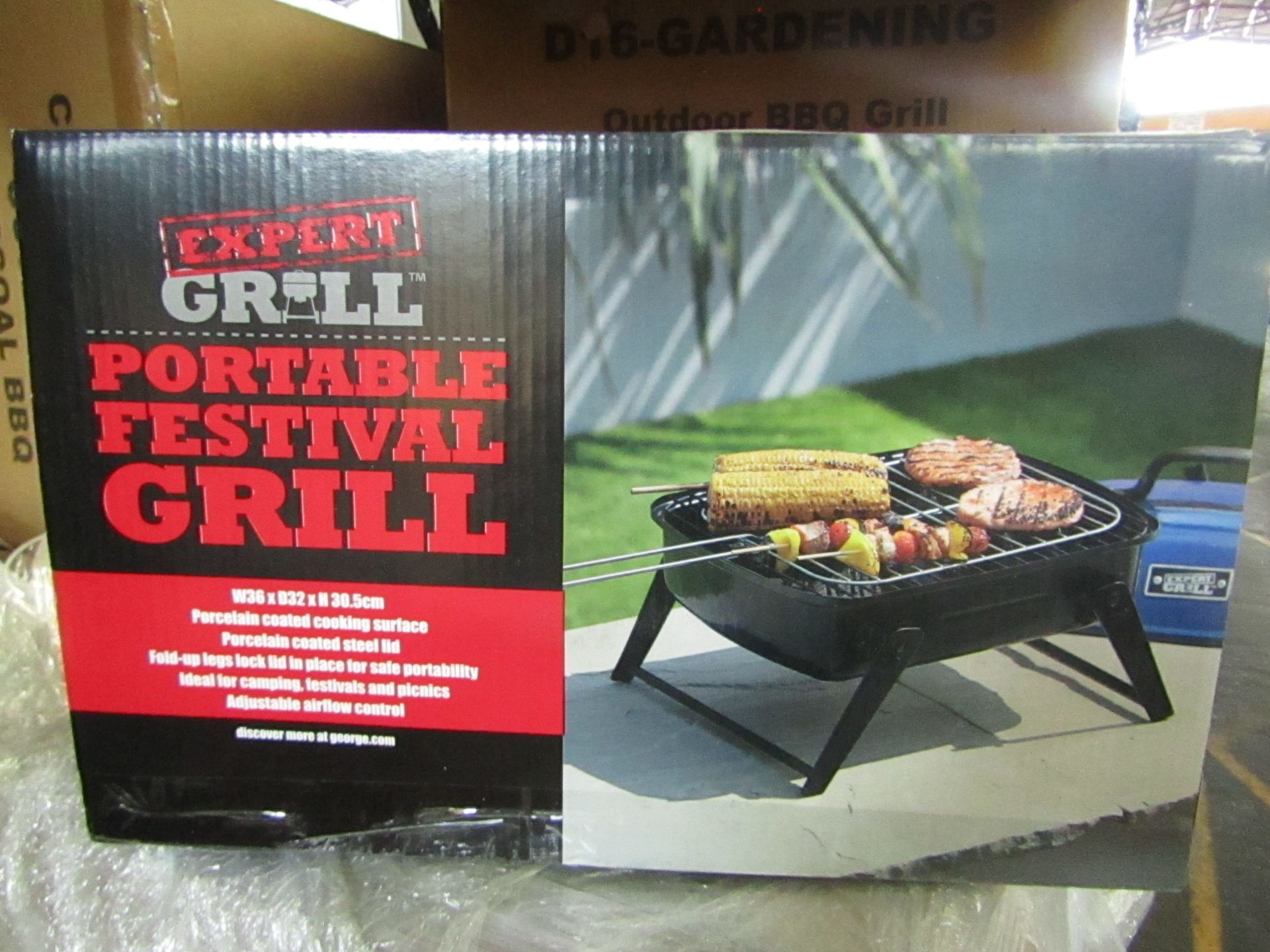 Expert Grill - Foldable Festival Grill - Blue - New & Boxed.