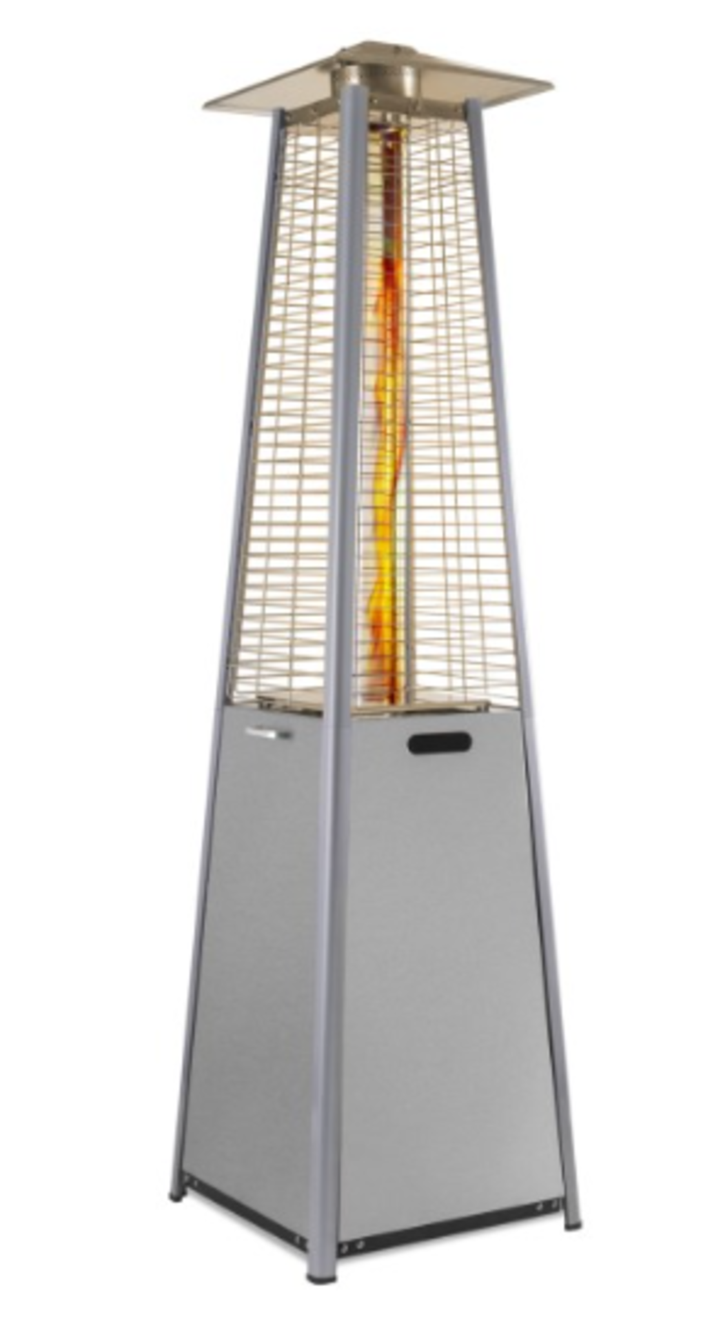 Hiland - Commericial Glass Tube Patio Heater - Hammered Silver Finish ( 234cm Tall X 66cm Base - Image 2 of 2