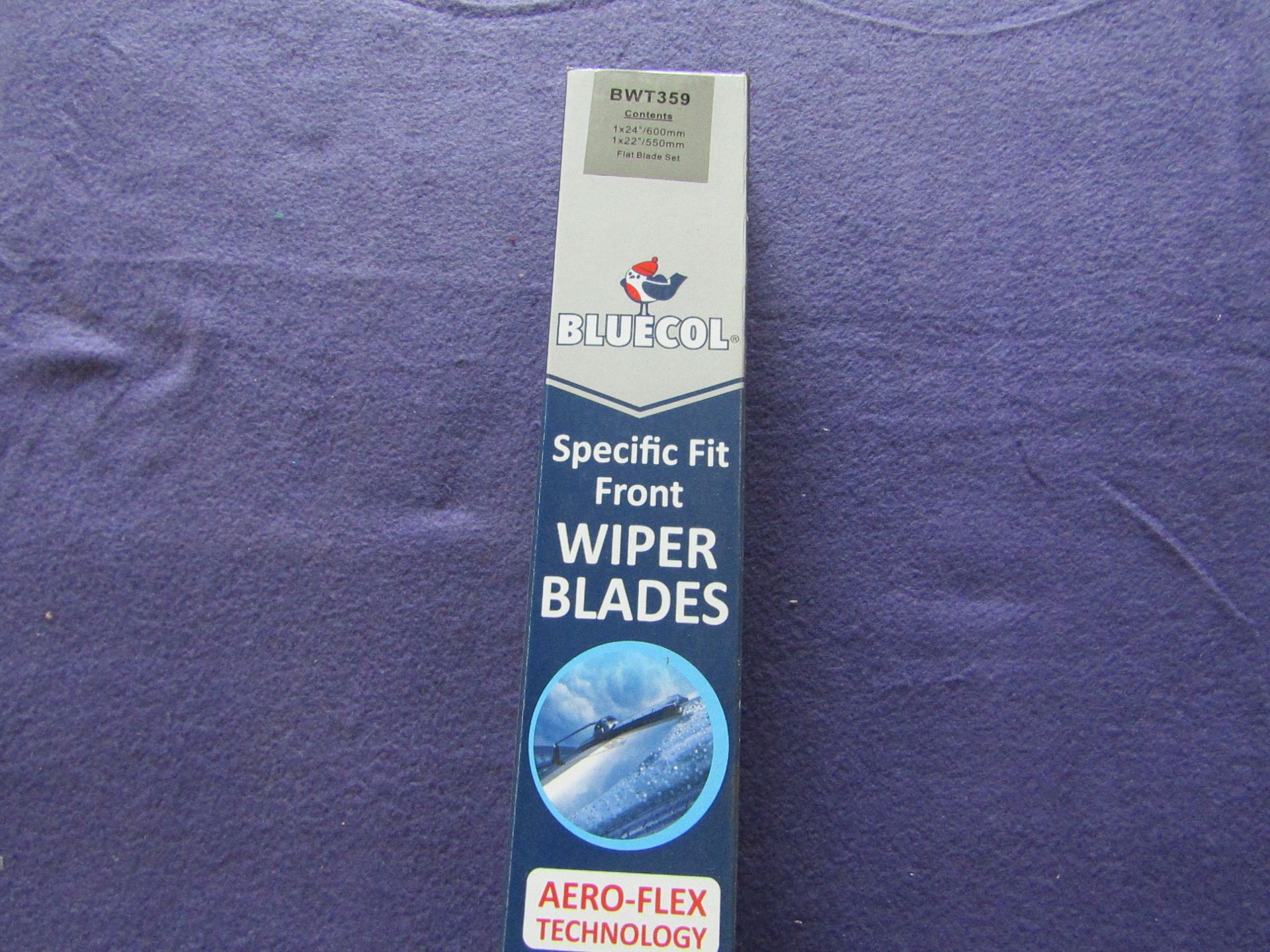 5x Bluecol - Specific Fit Front Wiper Blade ( Twin Pack ) 1x 24"/600mm X 1x 22"/550mm - Flat Blade