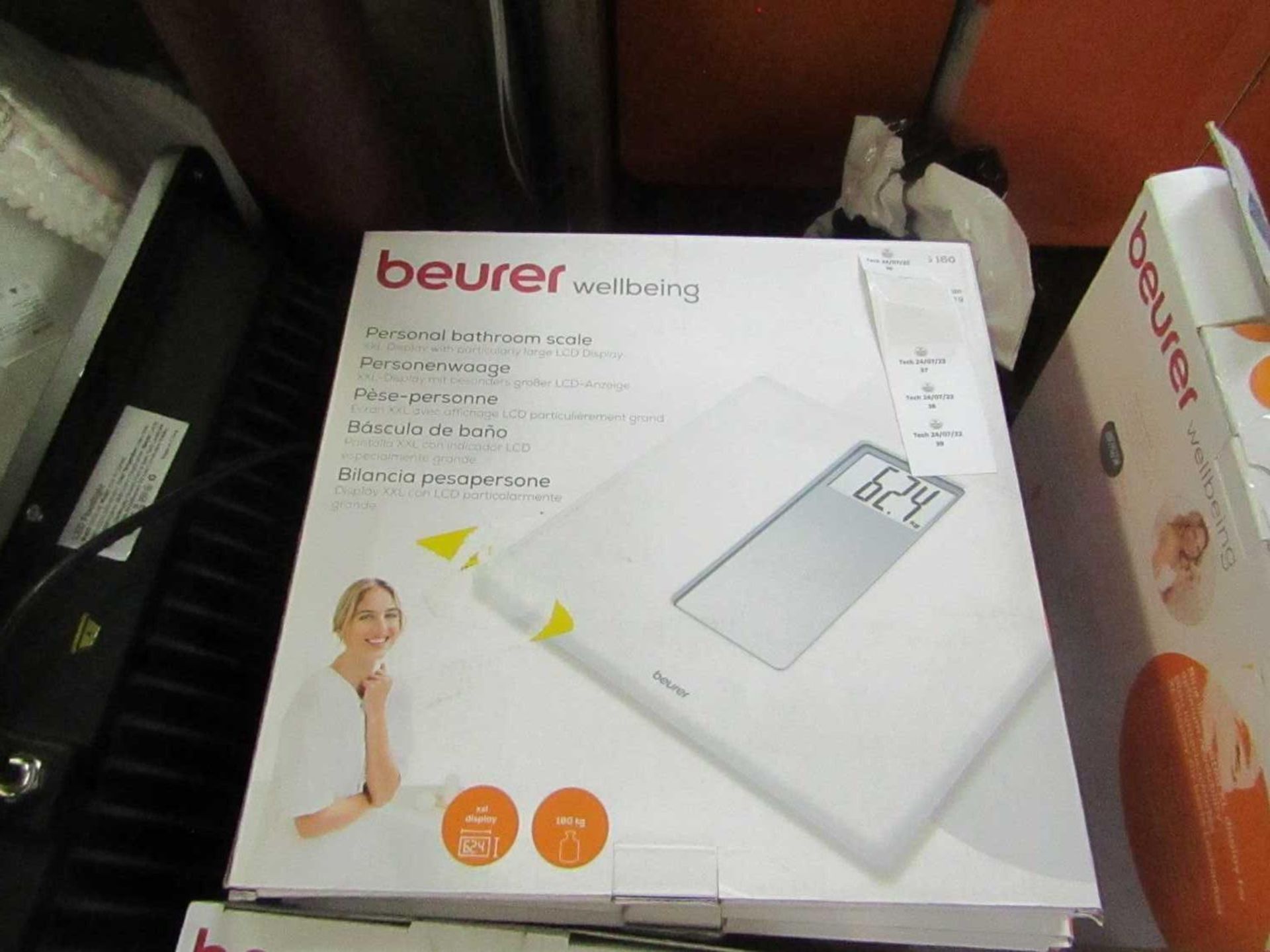 VAT 1x Beurer Wellbeing Personal Bathroom Scales PS160 - This item is graded B - RRP œ25