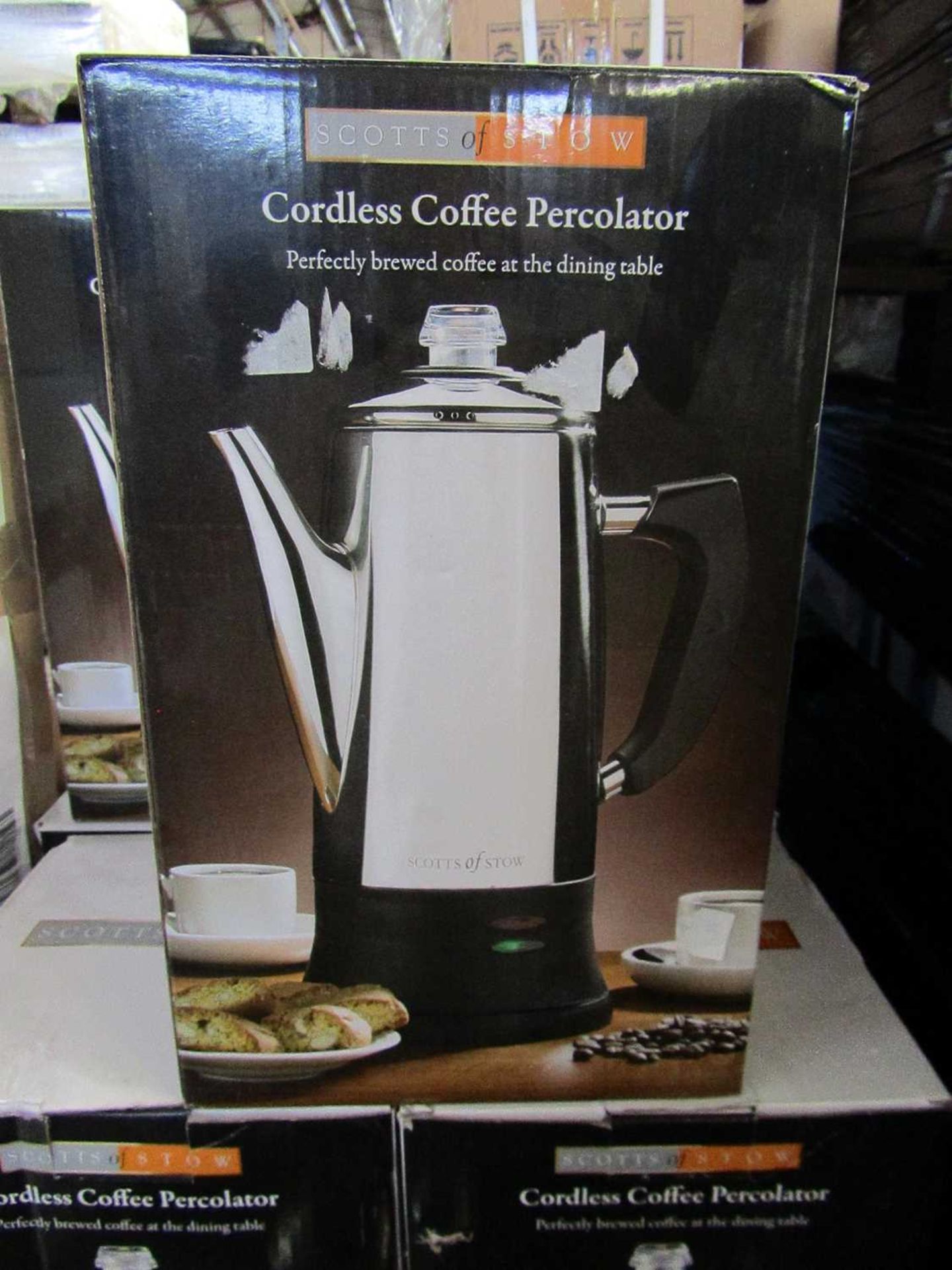 VAT 1 x Scotts of Stow Cordless Electric Coffee Percolator RRP £59.95 SKU SCO-DIR-3142703 TOTAL
