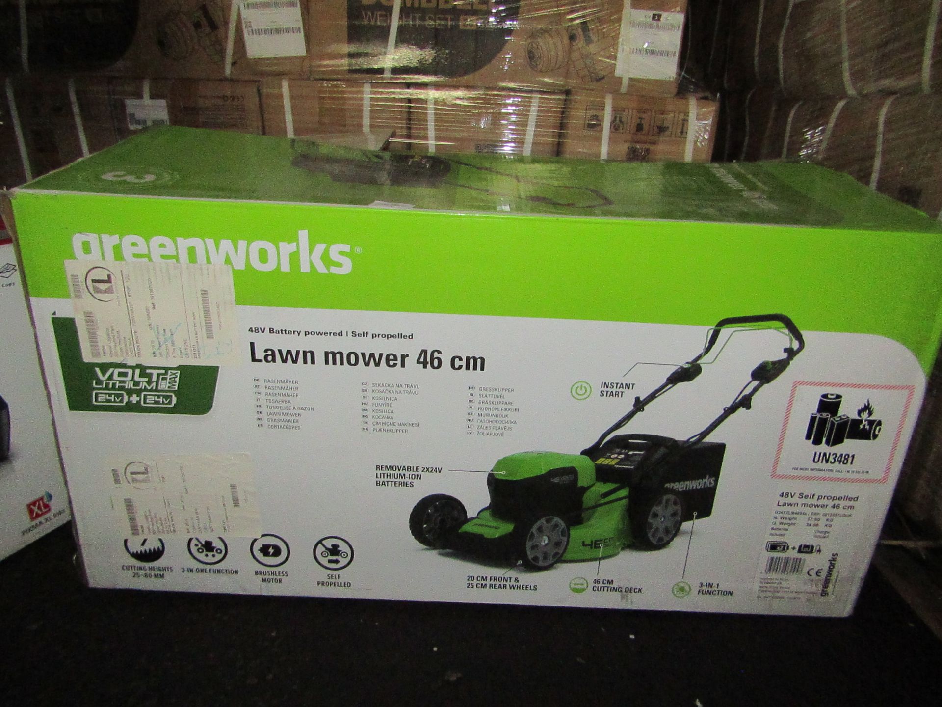 GreenWorks - 48V Battery Powered Self Propelled Lawn Mower 46cm - Unchecked & Boxed. RRP £351.99