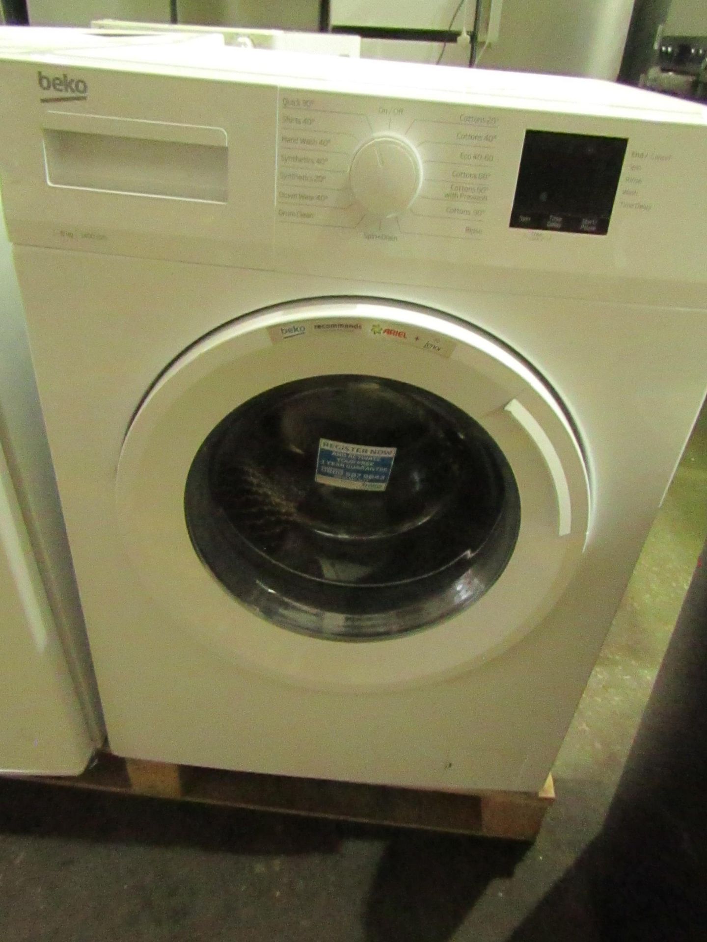 BEKO 1400 Spin 8kg Washing Machine White WTK84011W RRP ô?269.00 - This item looks to be in good