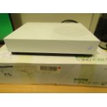 XBox One S 1TB console, Powers on and displays the software update needed page, comes with the
