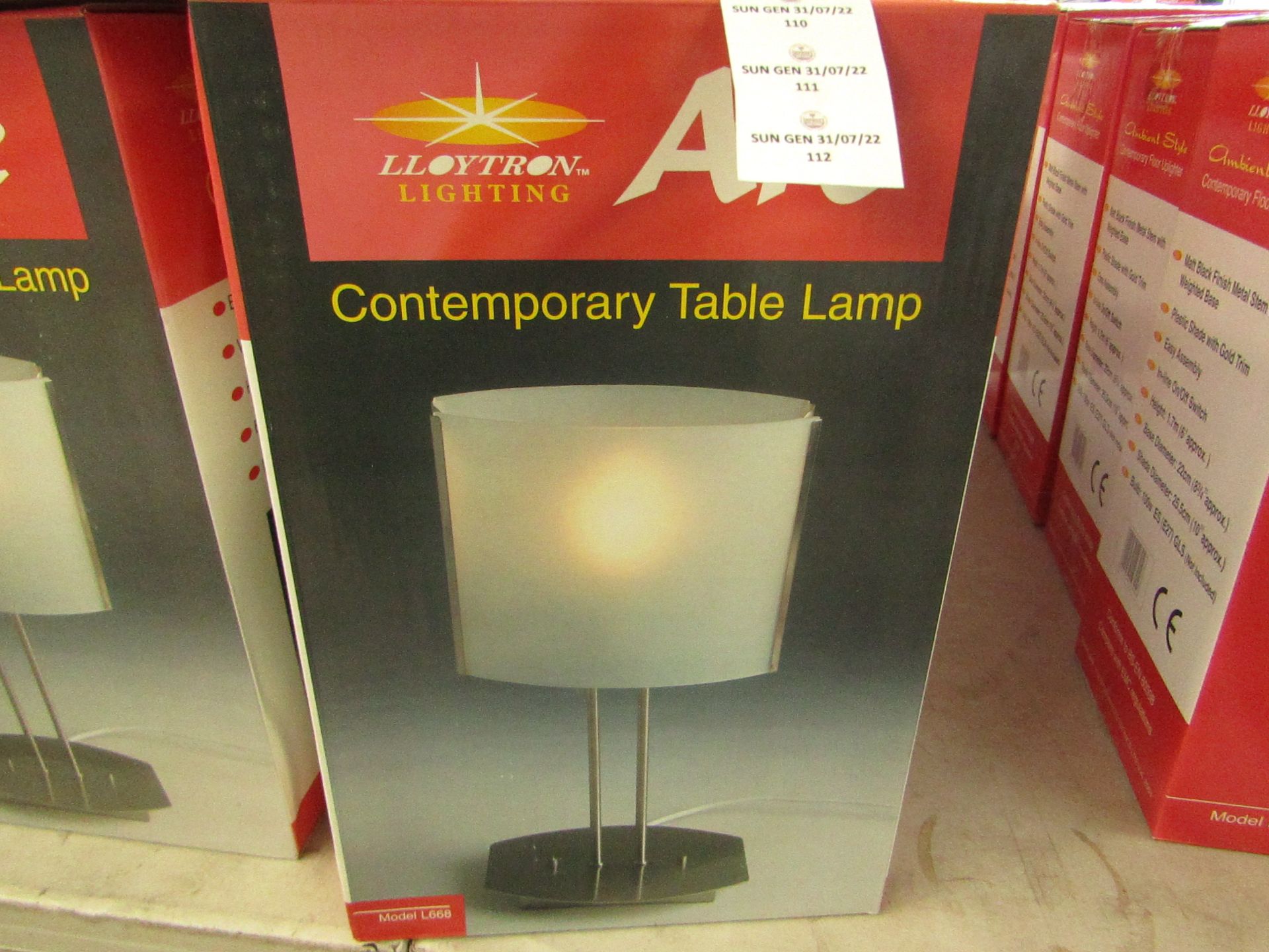 Lloytron Lighting - Arc Contemporary Table Lamp - Looks Unused & Boxed.