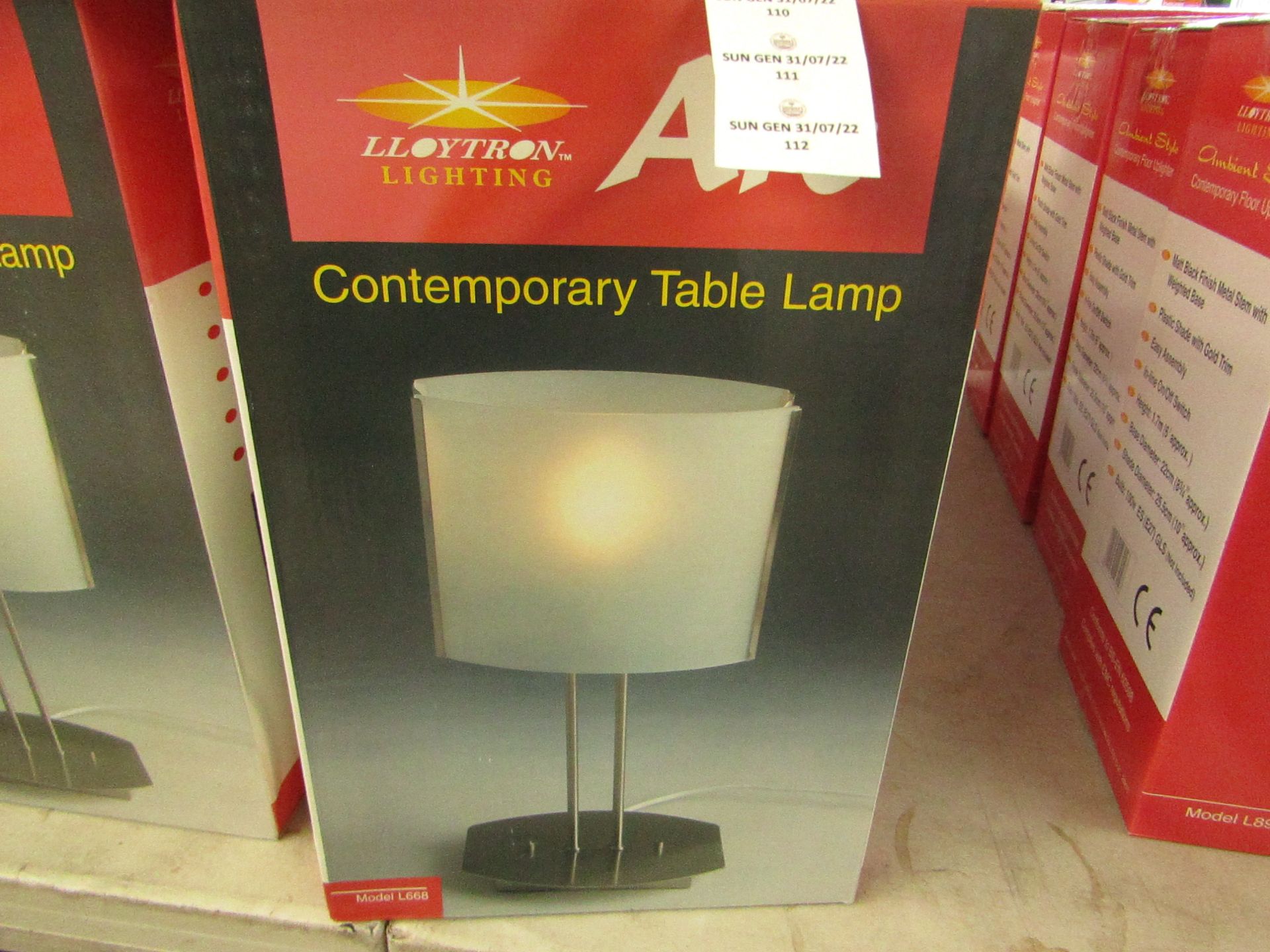 Lloytron Lighting - Arc Contemporary Table Lamp - Looks Unused & Boxed.