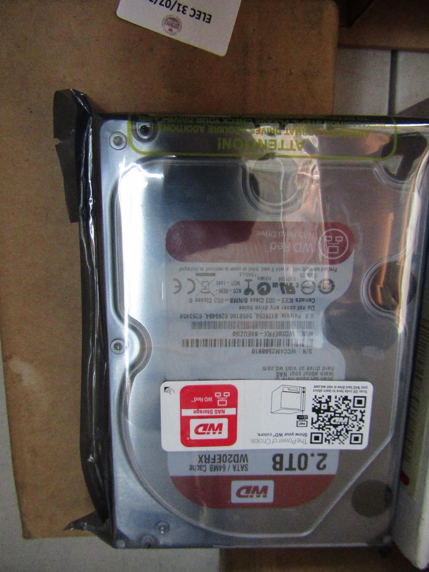 Western Digital WD20EFRX 2Tb hard drive, Unchecked