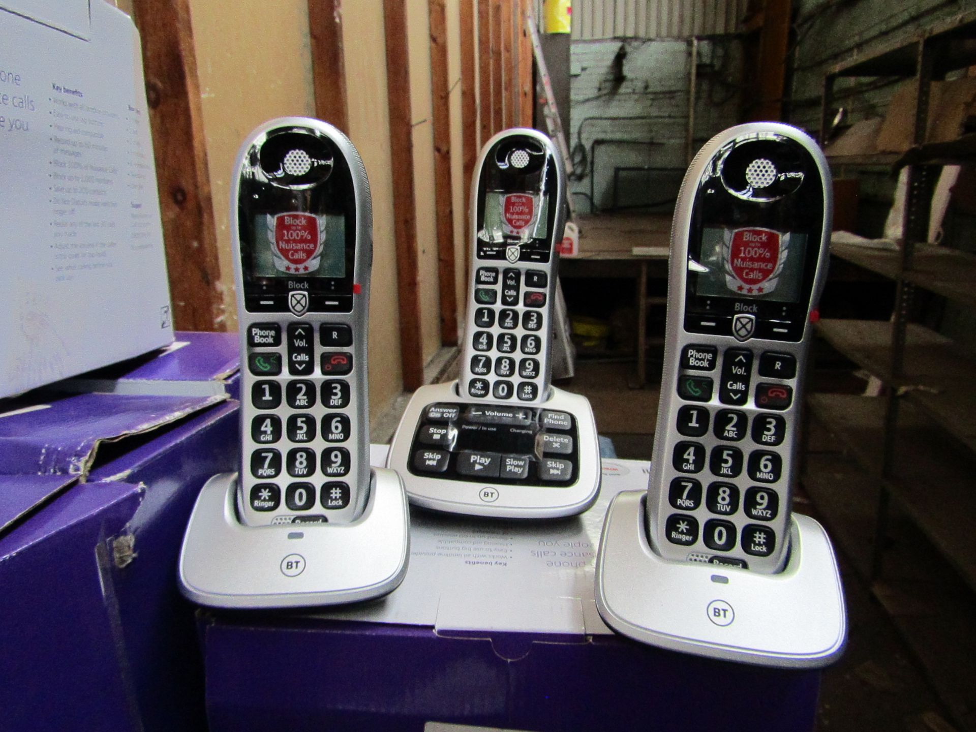 BT 4600 Trio set of Big Button Digital telephones with nuisance call blocker built in, looks