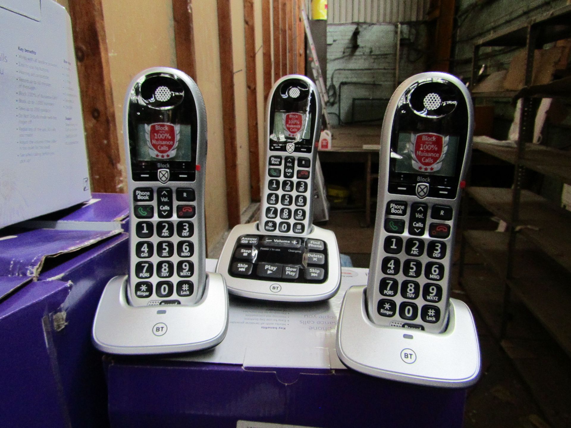 BT 4600 Trio set of Big Button Digital telephones with nuisance call blocker built in, looks