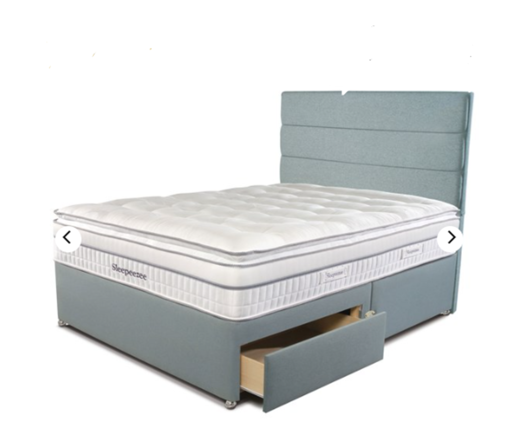 | 1X | SLEEPEEZEE ORTHO 2000 5FT 150CM TEAL 4-DRAWER BED BASE | NEEDS ATTENTION DIRTY MARKS & LEGS