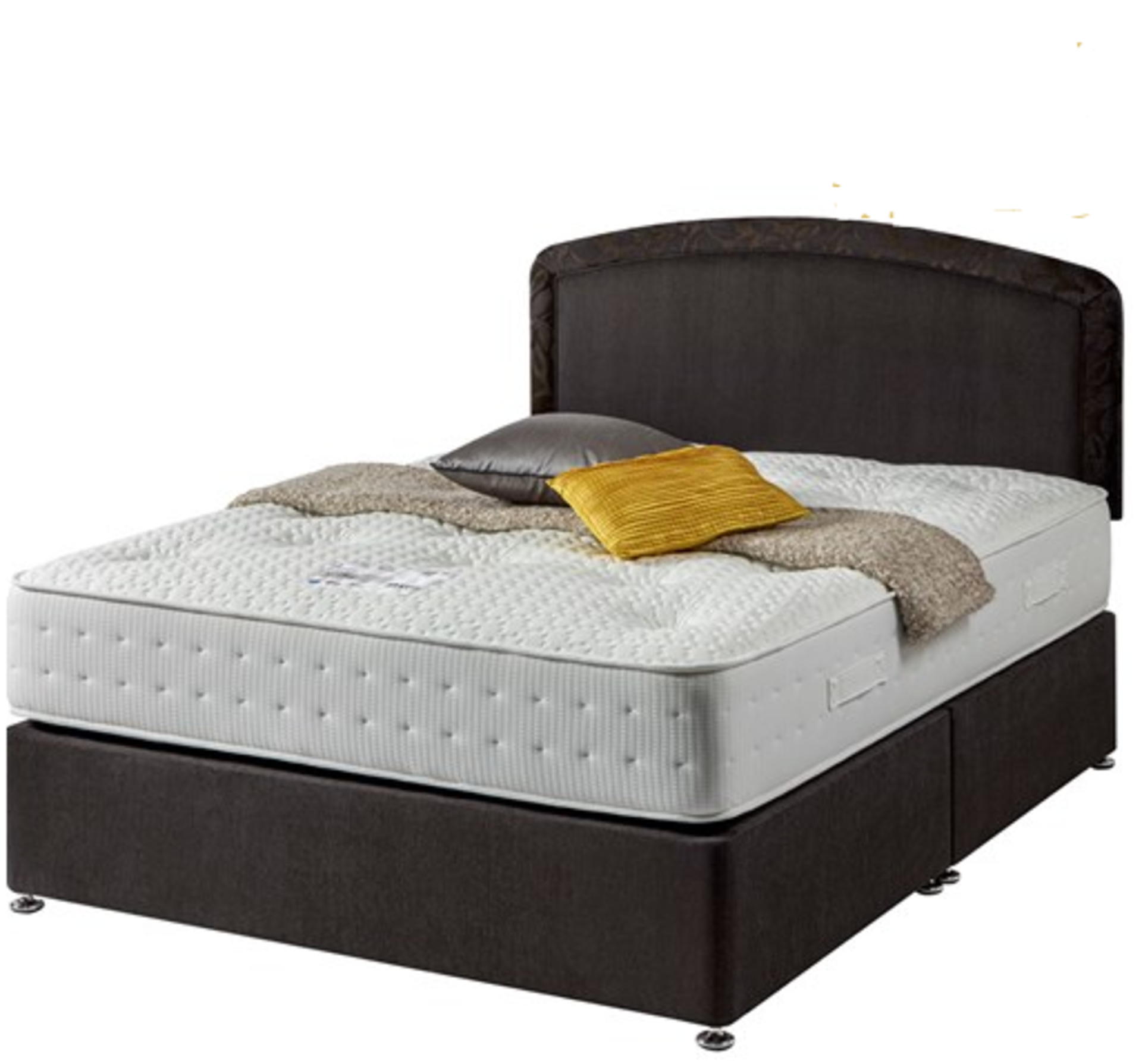 | 1X | SLEEPRIGHT LORENZA 4FT6 DOUBLE DIVAN BED BASE GREY 2-DRAWER | 2 PARTS | LOOKS TO BE IN GOOD