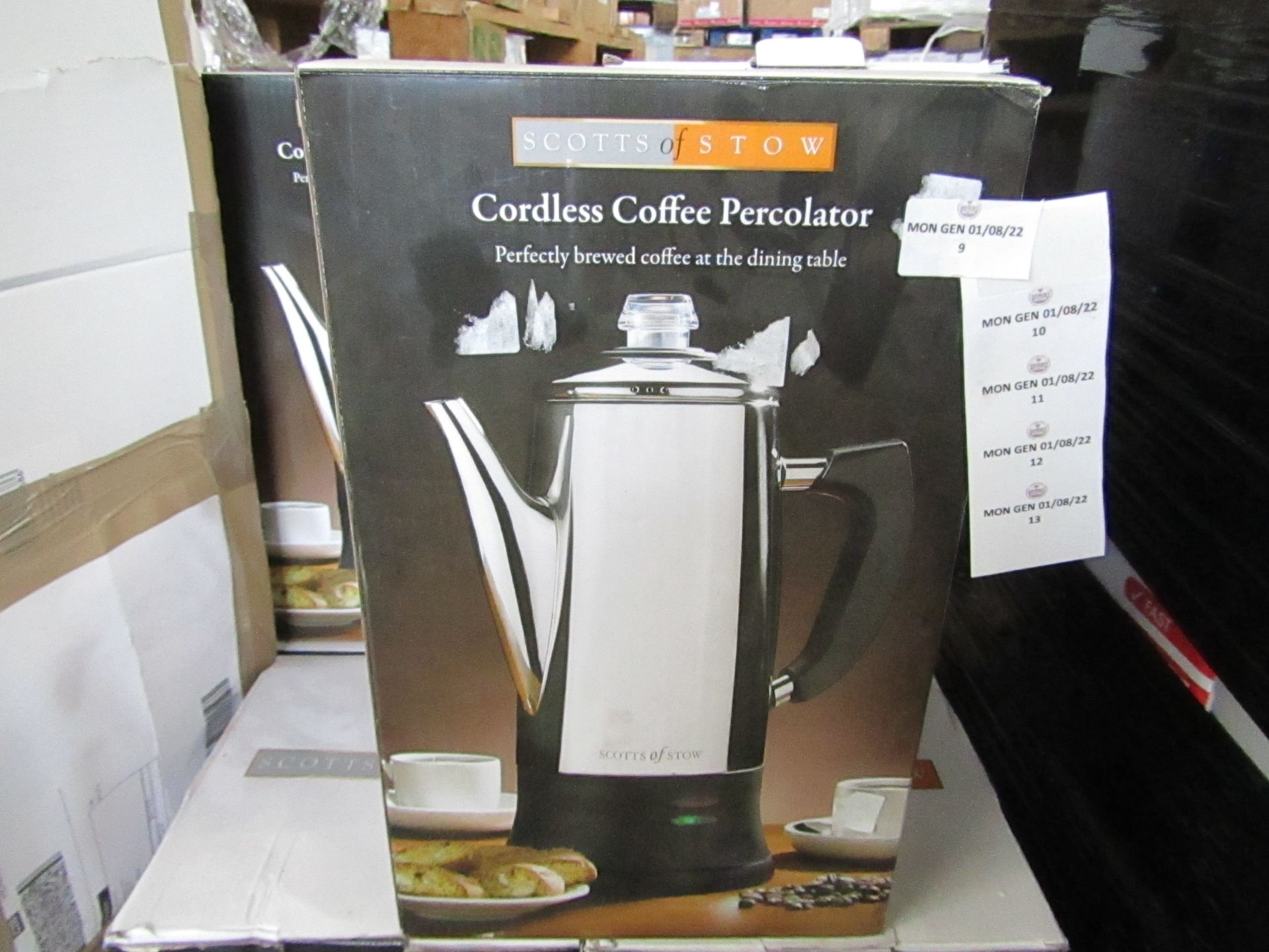 1 x Scotts of Stow Cordless Electric Coffee Percolator RRP £59.95 SKU SCO-DIR-3142703 TOTAL RRP £