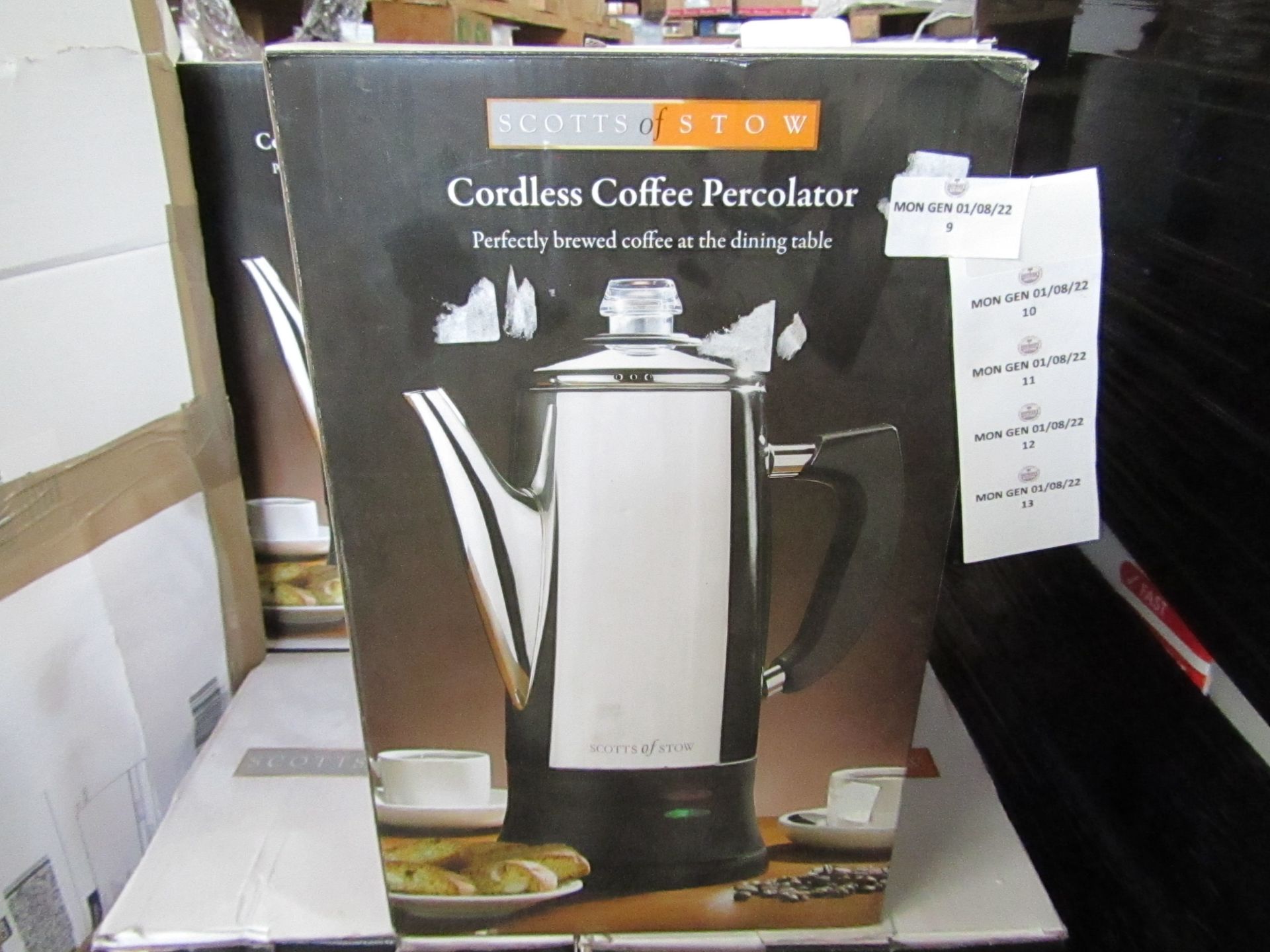 1 x Scotts of Stow Cordless Electric Coffee Percolator RRP £59.95 SKU SCO-DIR-3142703 TOTAL RRP £