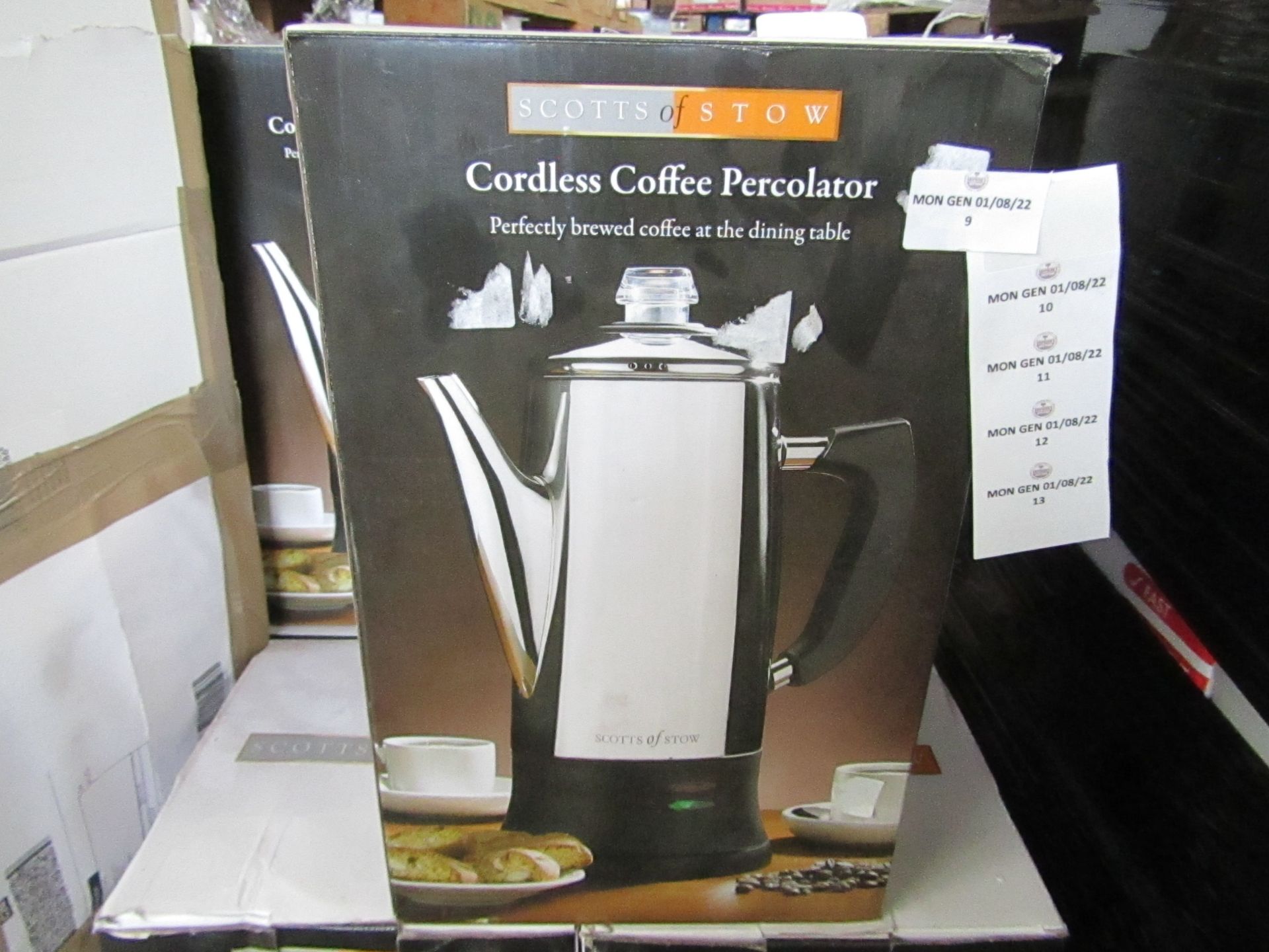 1 x Scotts of Stow Cordless Electric Coffee Percolator RRP £59.95 SKU SCO-DIR-3142703 TOTAL RRP £