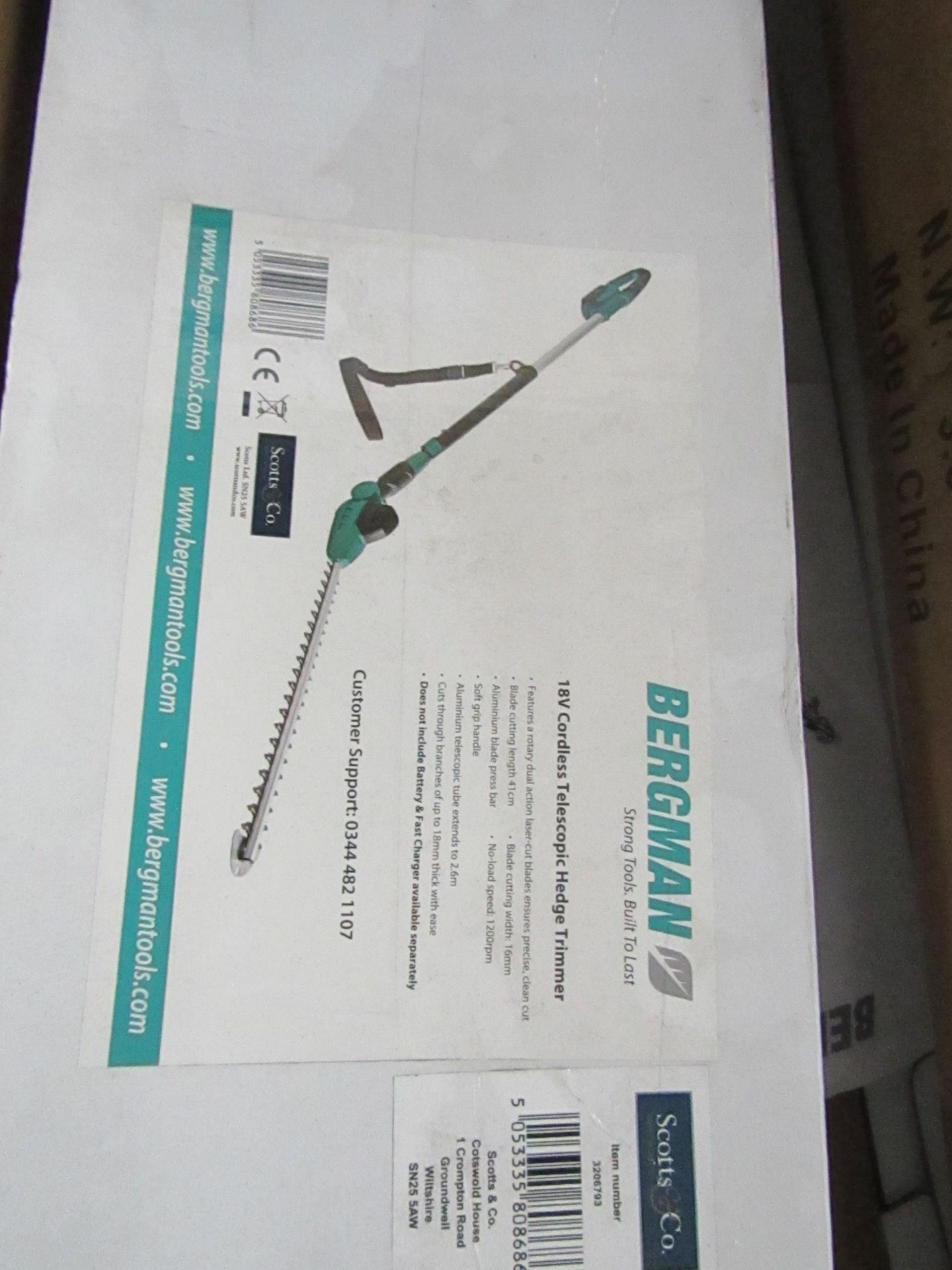 1 x Scotts of Stow Bergman® Interchange Cordless Telescopic Hedge Trimmer RRP £69.95 SKU SCO-DIR-