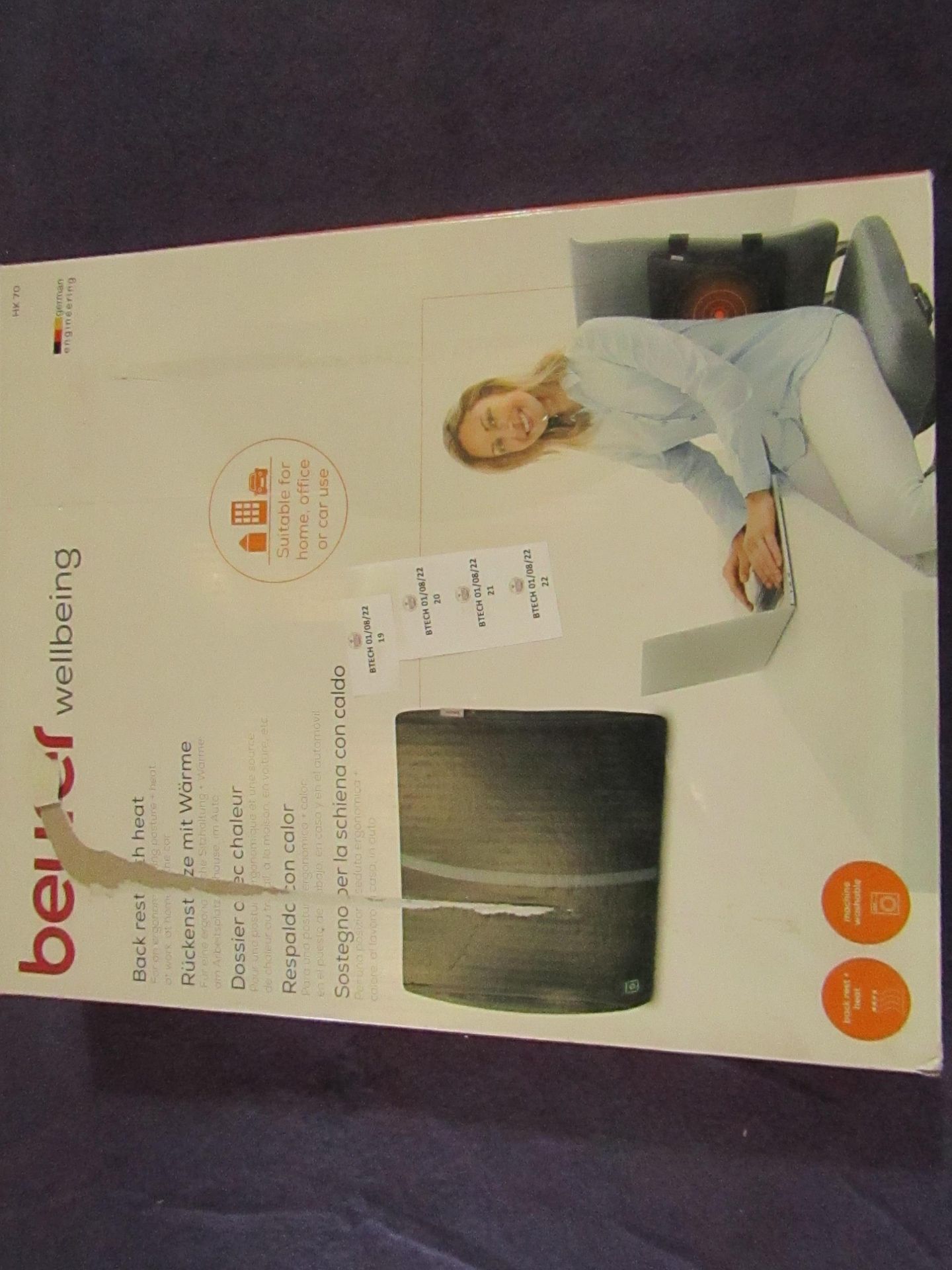 Beurer - Heated Back Rest - Improves Ergonomic Sitting Posture - Black - Good Condition & Boxed. RRP