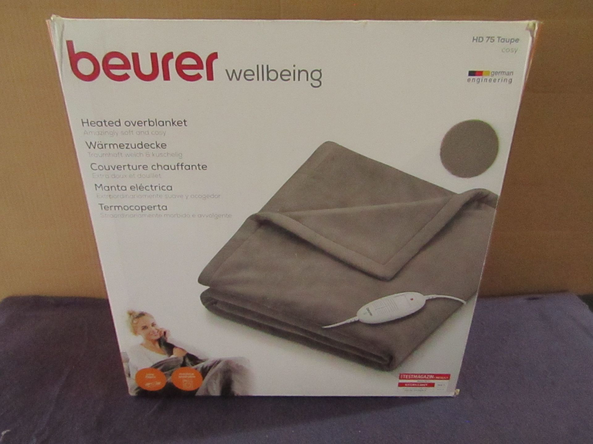 Beurer - Heated Overblanket Soft & Cosy - Colour Taupe HD75 - Looks In Good Condition & Boxed.