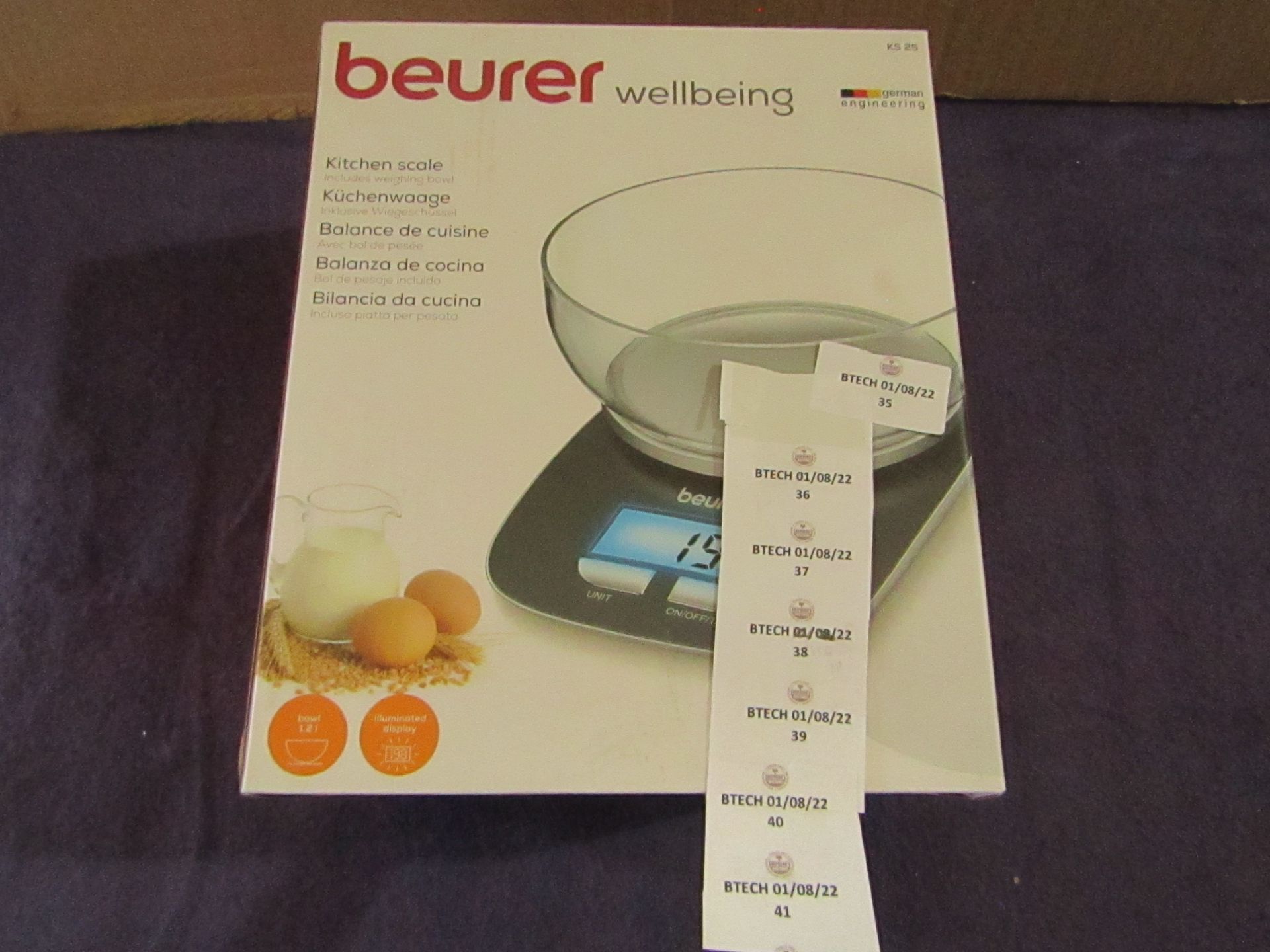 Beurer - Digital Kitchen Scale ( Includes Weighing Bowl ) - Looks In Good Condition. RRP £18.00 @