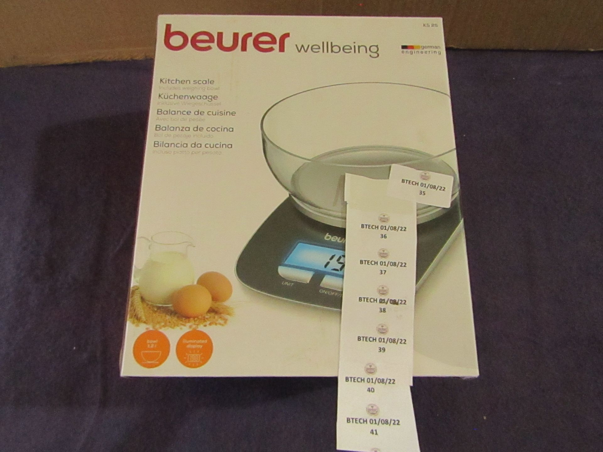 Beurer - Digital Kitchen Scale ( Includes Weighing Bowl ) - Looks In Good Condition. RRP £18.00 @