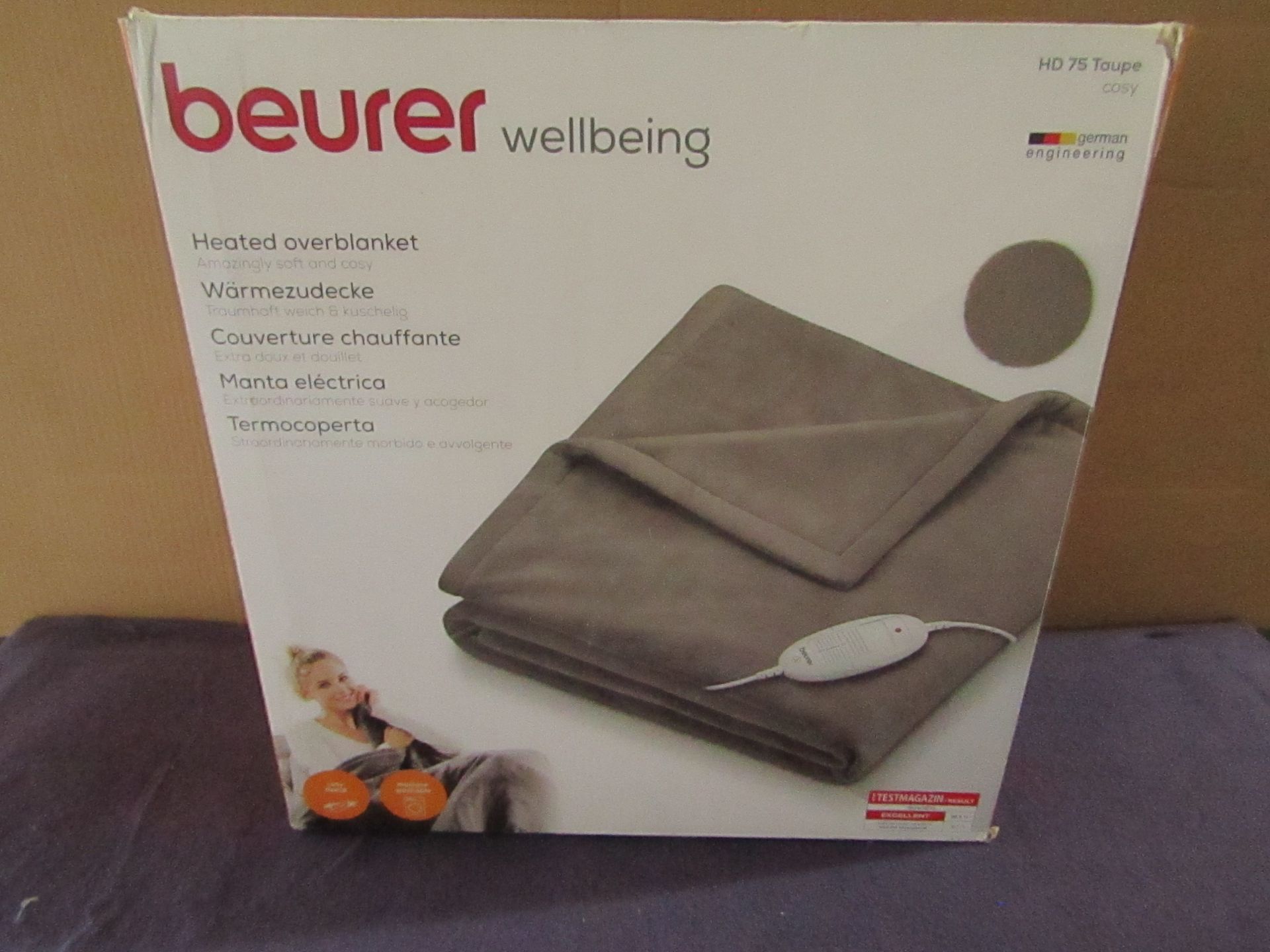 Beurer - Heated Overblanket Soft & Cosy - Colour Taupe HD75 - Looks In Good Condition & Boxed.