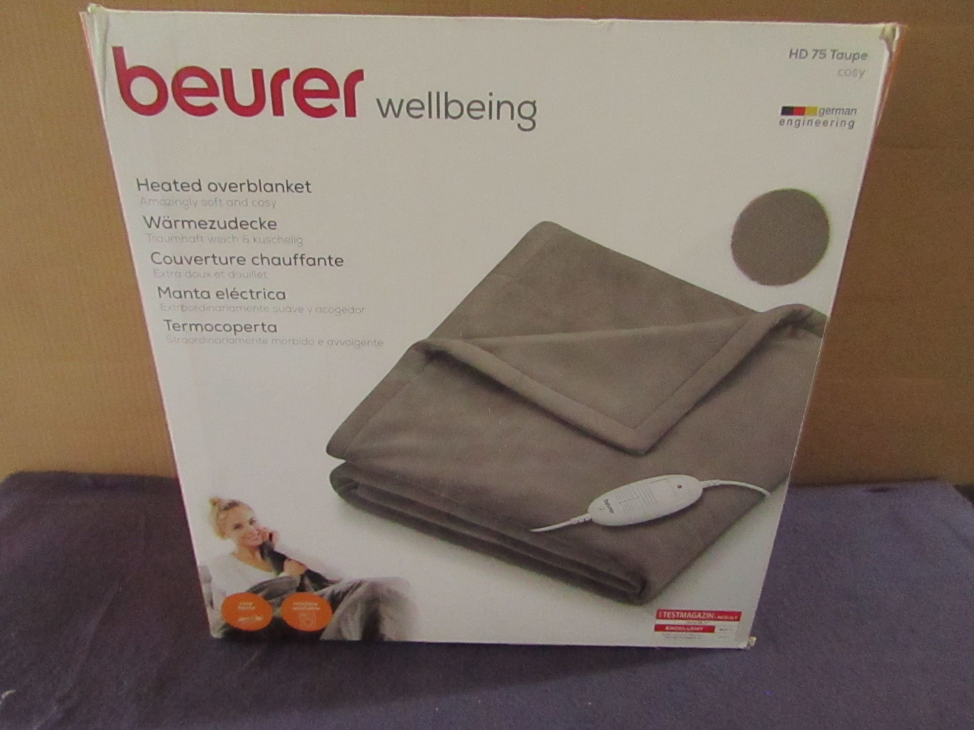 Beurer - Heated Overblanket Soft & Cosy - Colour Taupe HD75 - Looks In Good Condition & Boxed.