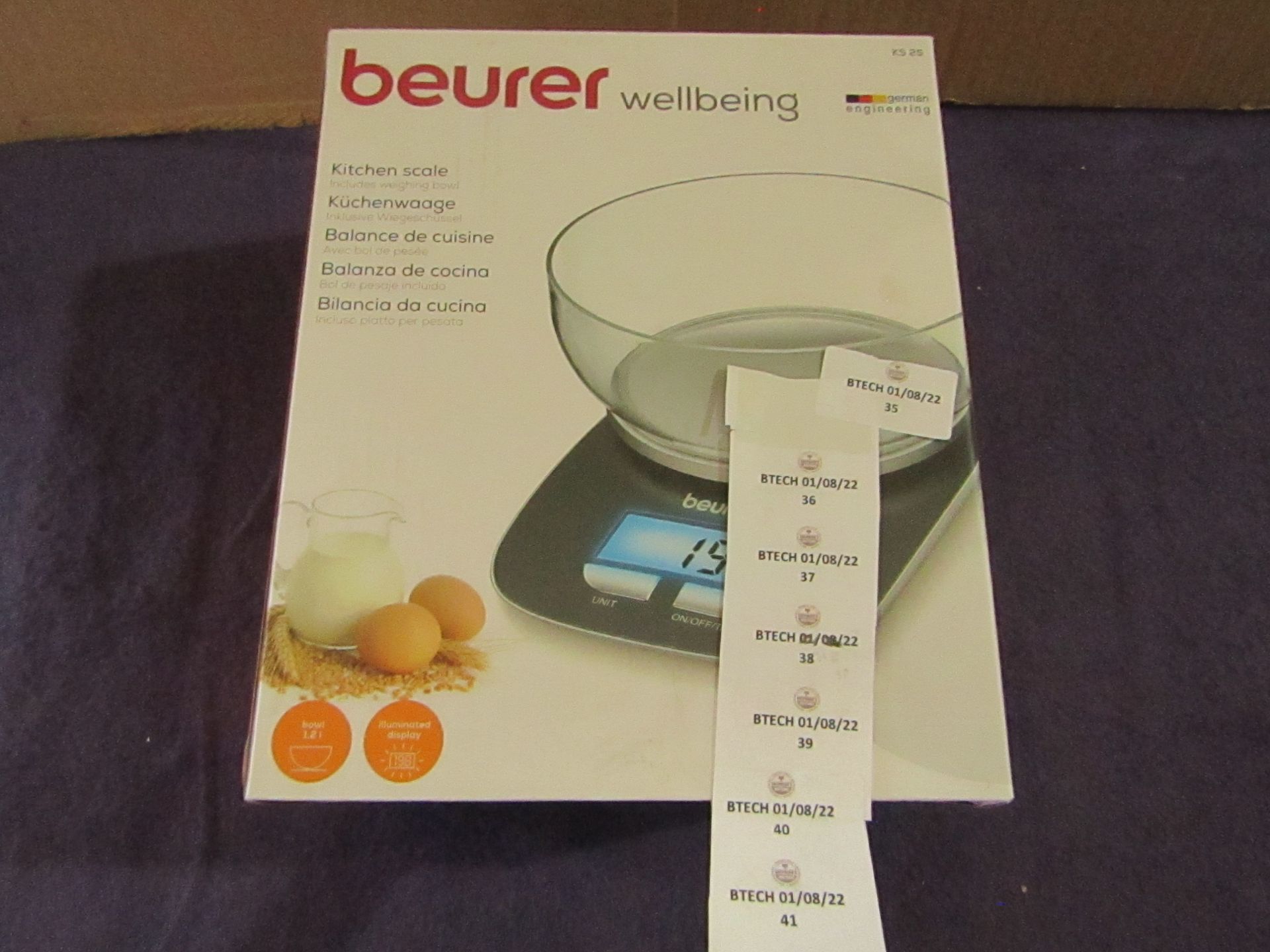 Beurer - Digital Kitchen Scale ( Includes Weighing Bowl ) - Looks In Good Condition. RRP £18.00 @