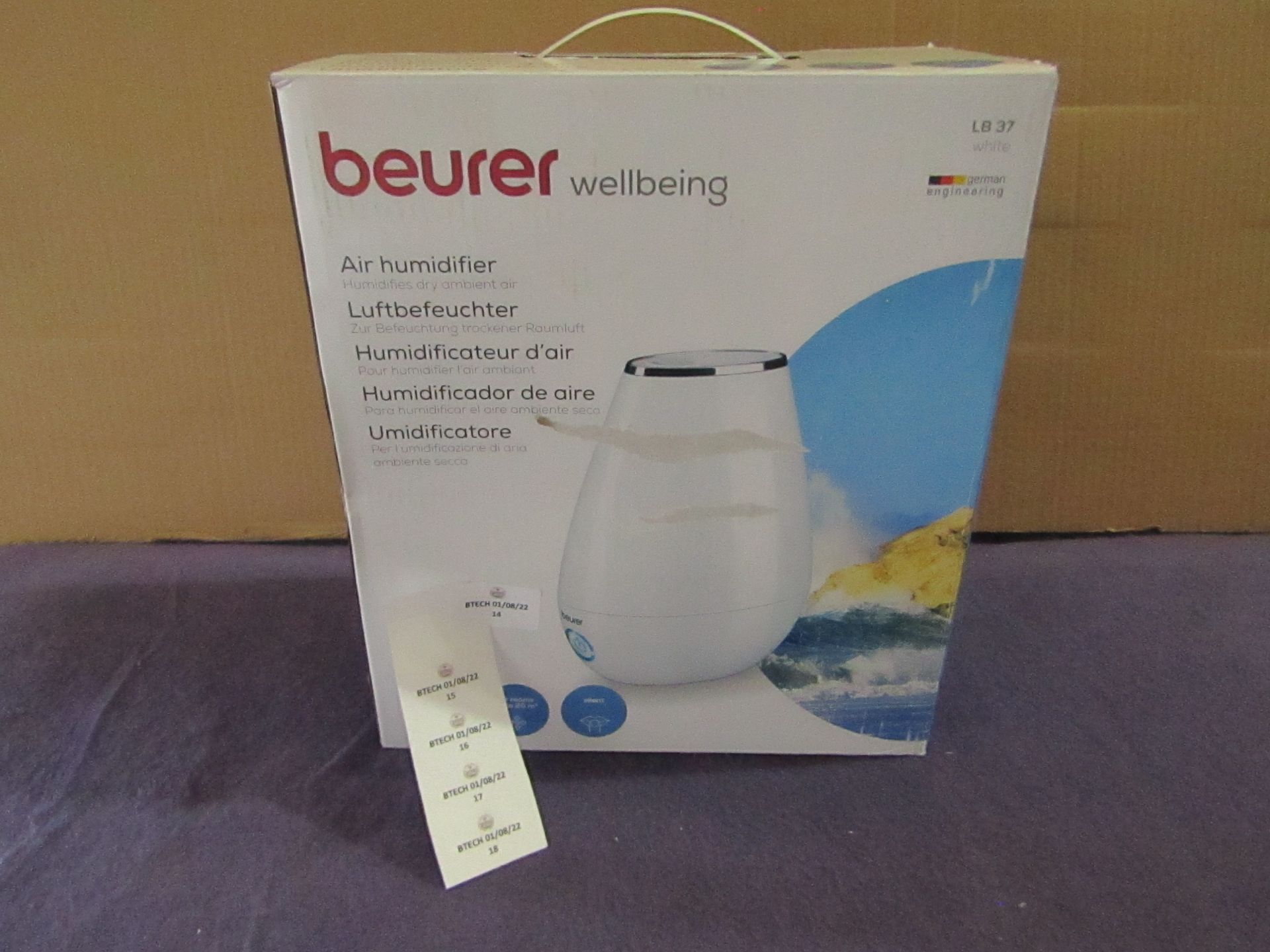 Beurer - Ultra Quiet Air Humidifier - LB37 - Looks In Good Condition & Boxed. RRP £55.00 @Argos.