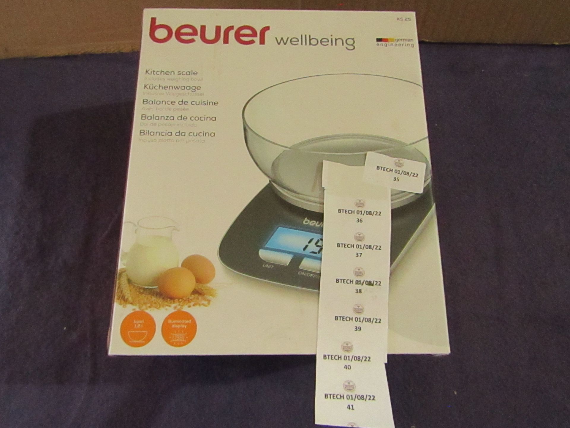 Beurer - Digital Kitchen Scale ( Includes Weighing Bowl ) - Looks In Good Condition. RRP £18.00 @