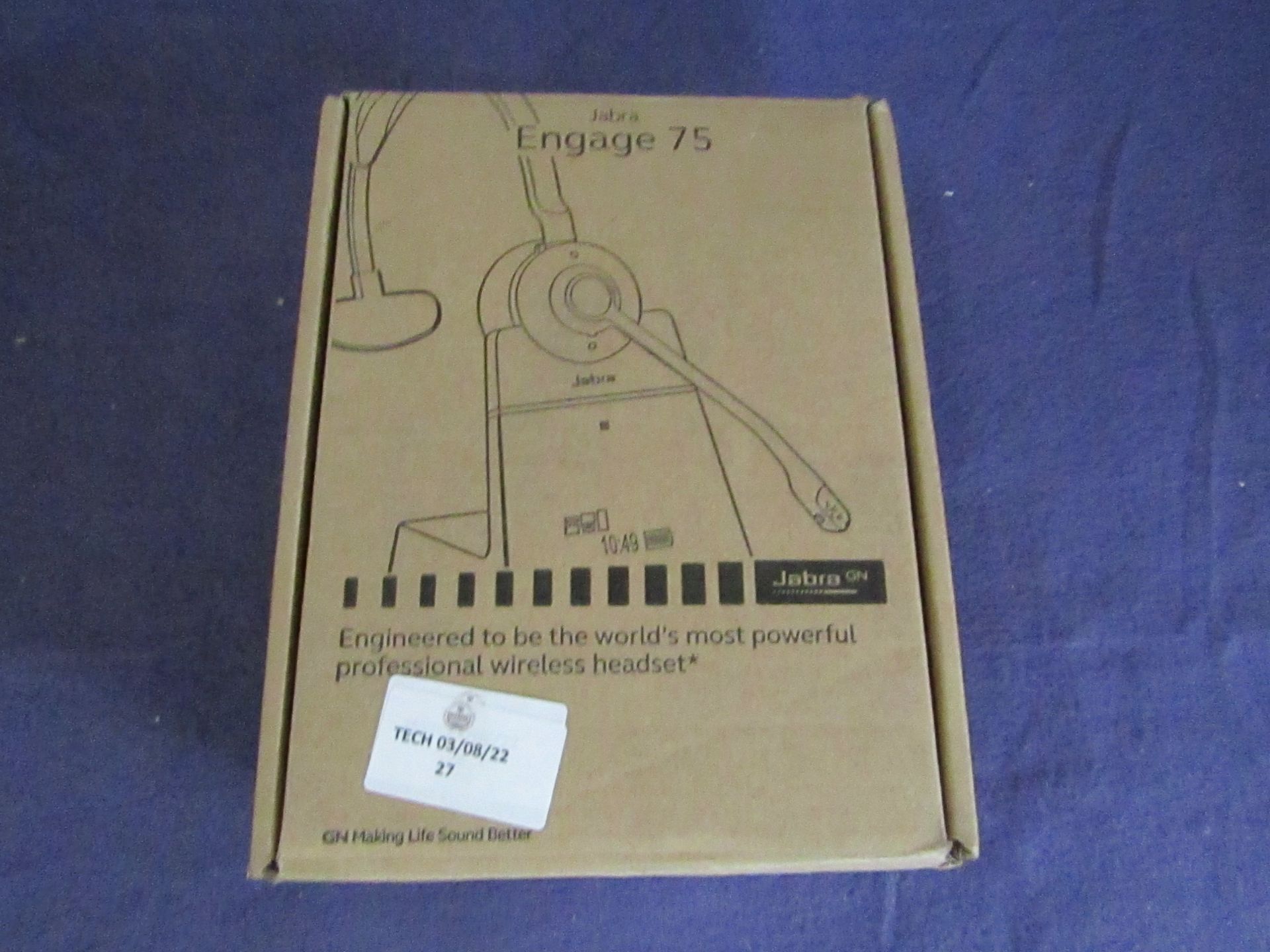 Jabra - Engage 75 Stereo Wireless DECT Headset - Untested & Boxed.